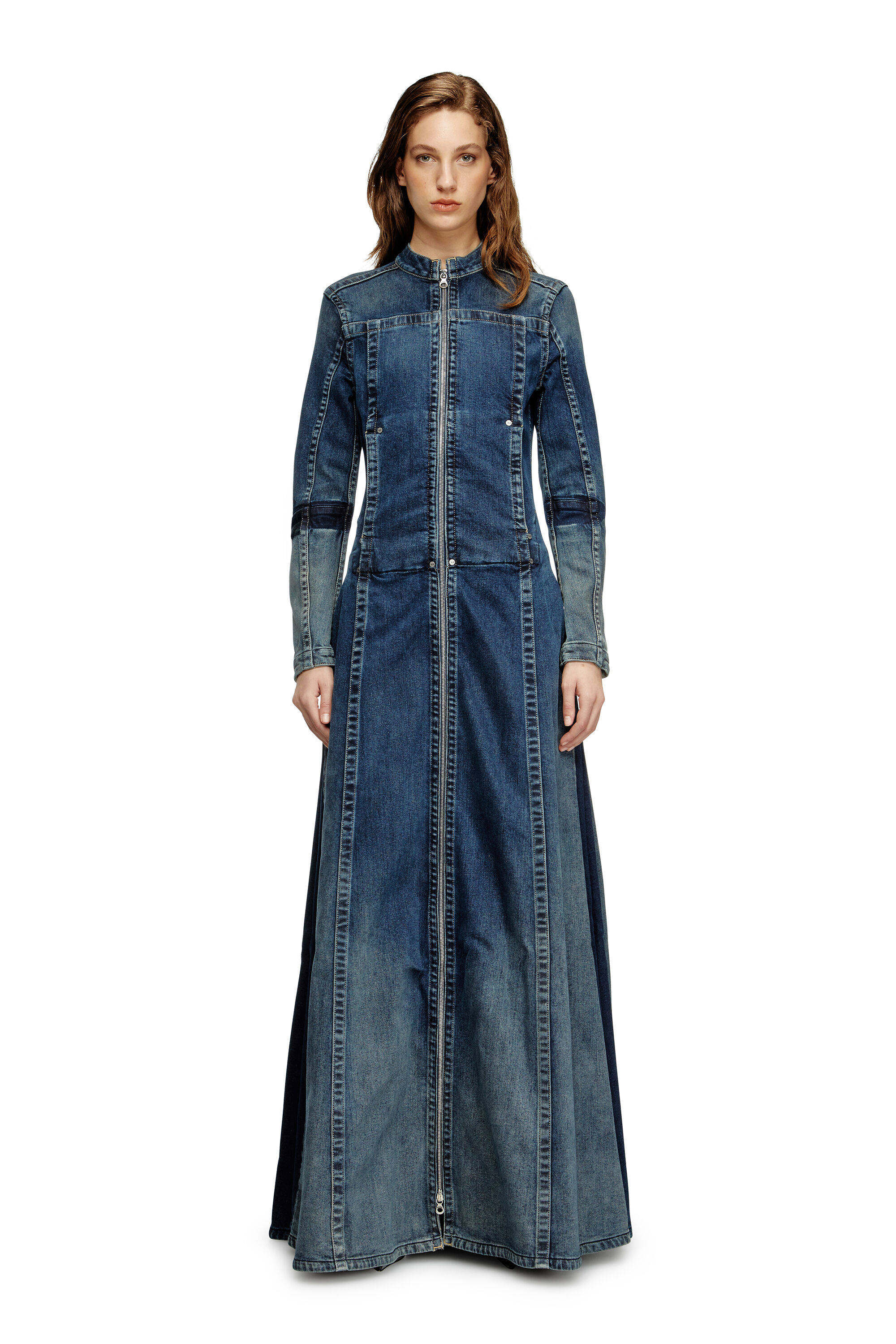 Diesel - DE-RO1-RE-FSG, Robe maxi en denim Rehab Femme in Bleu - 3