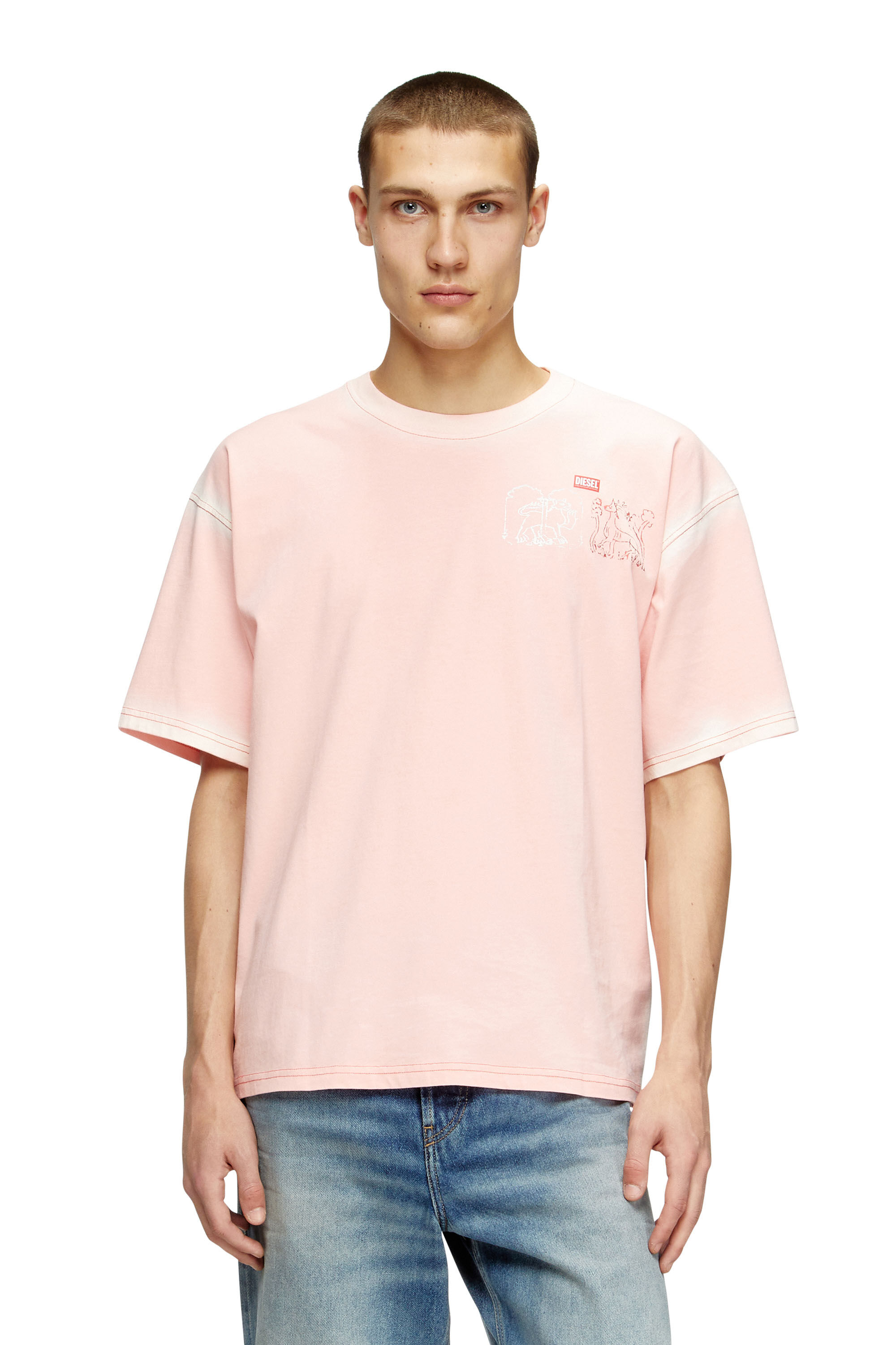 Diesel - T-BOXT-T10, T-shirt avec imprimé d'épée Homme in Rose - 3