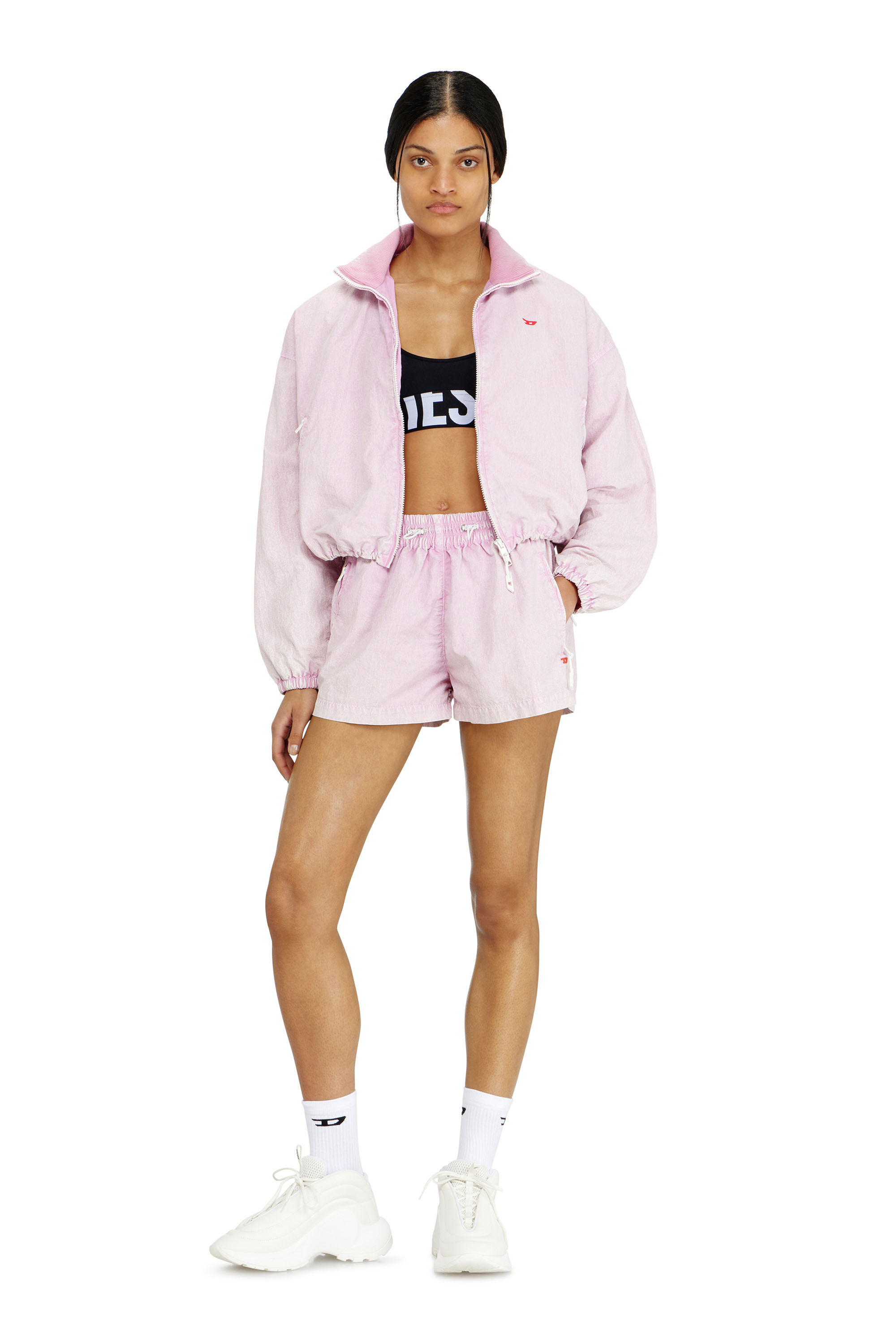 Diesel - ALLISON-D-POP, Brassi&egrave;re de sport en microfibre avec logo tronqu&eacute; Femme in Noir - 6