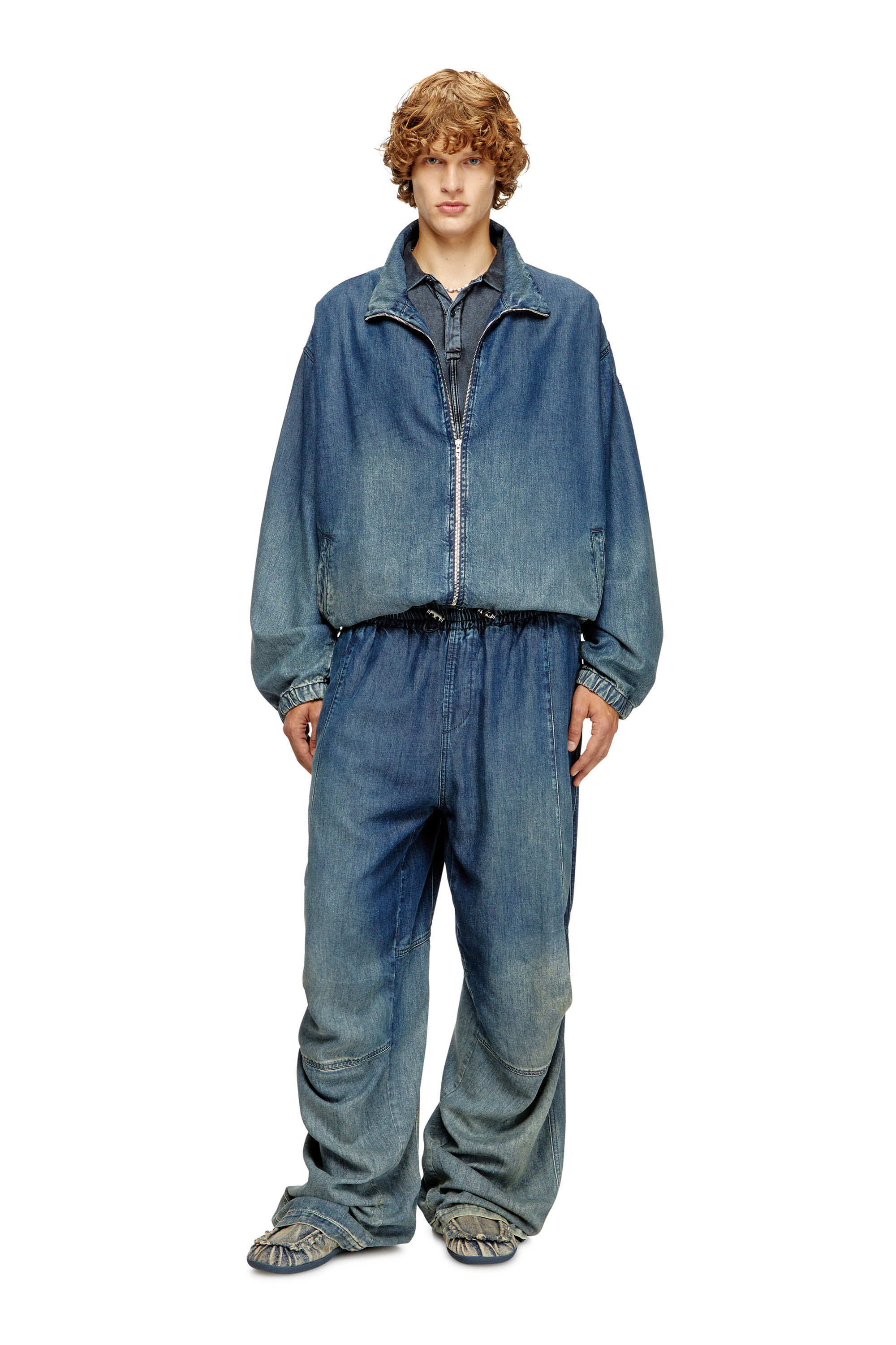 Diesel - Relaxed Jeans D-Pari 068TC Homme, Bleu Foncé - Image 1