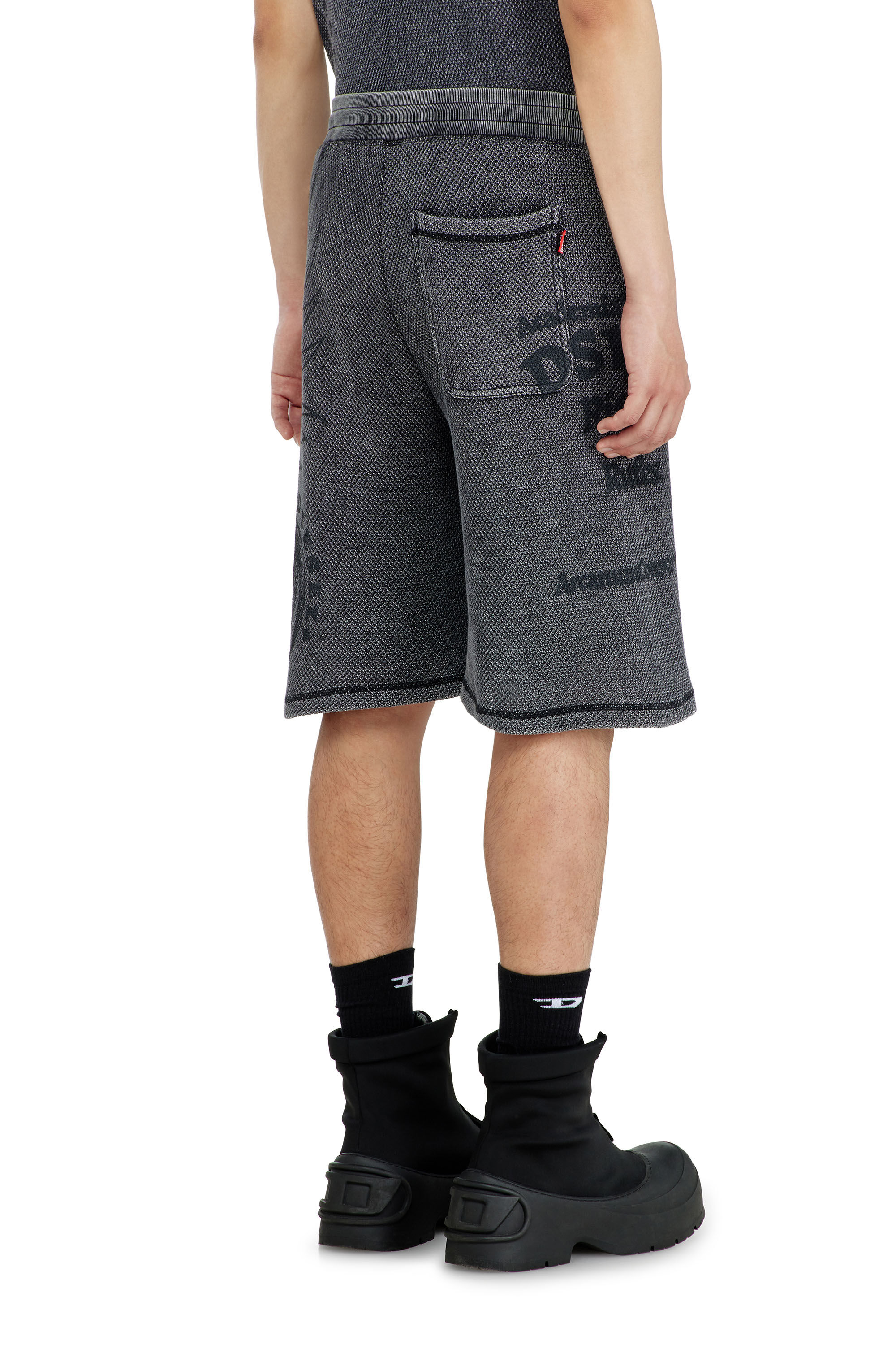 Diesel - P-ERRY, Man's Mesh cotton sweatshorts with prints in null - 4