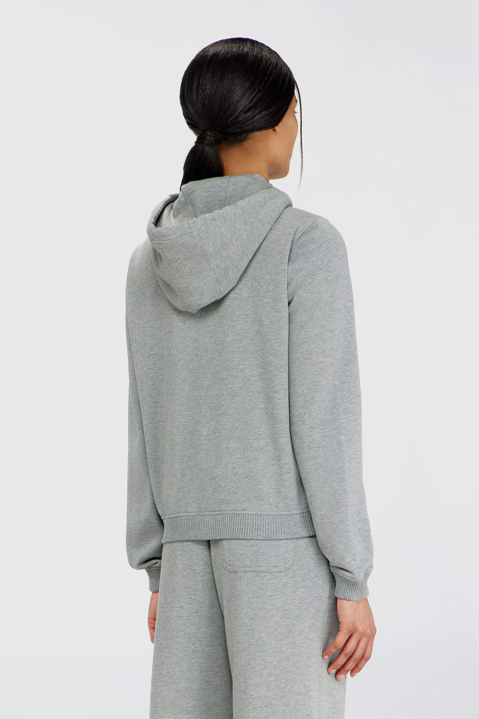 Diesel - HARRIET-D-CORE, Sweat &agrave; capuche en m&eacute;lange de coton gratt&eacute; Femme in Gris - 4