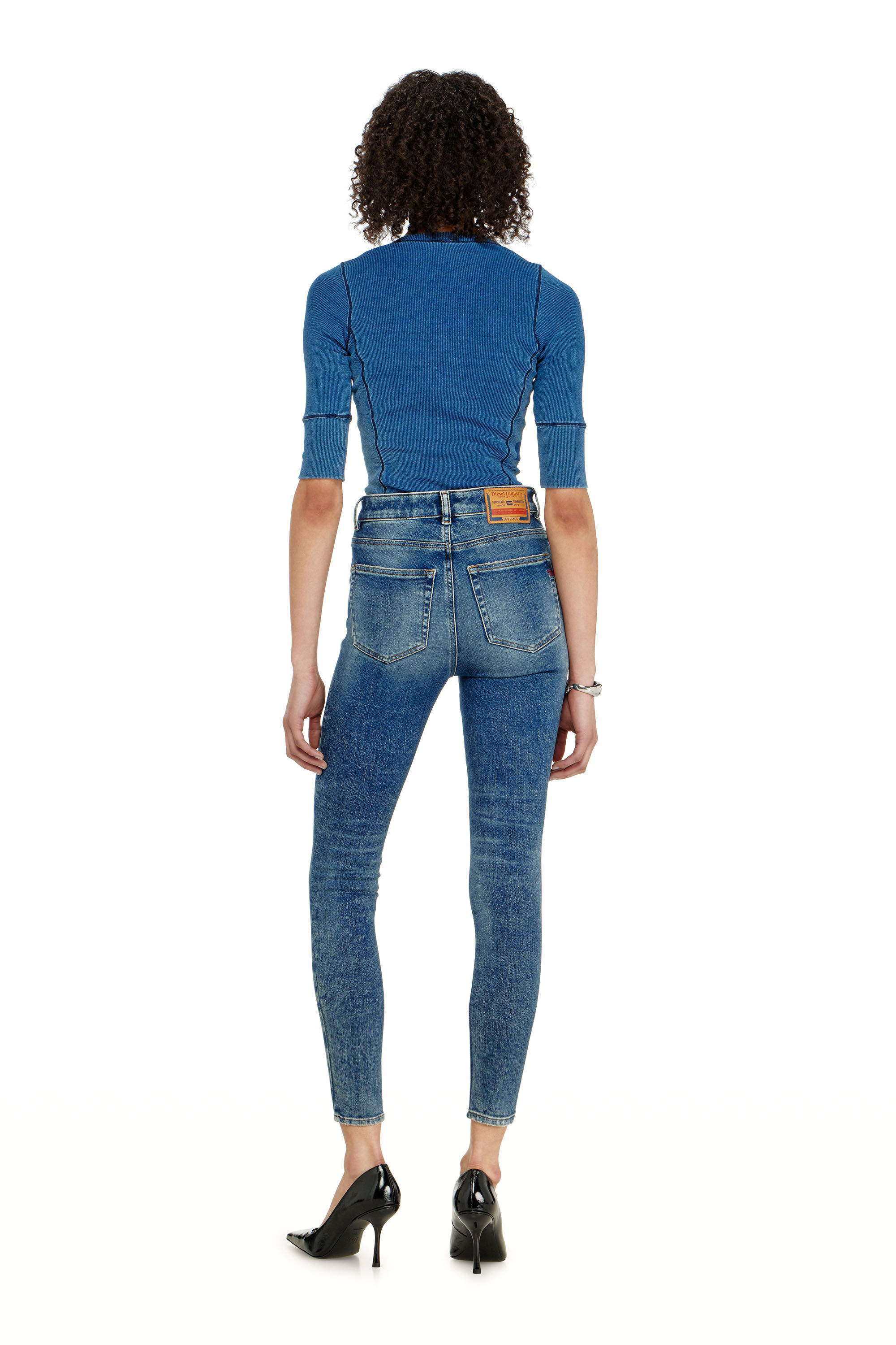 Diesel - Skinny Jeans 1984 Slandy-High 09P72 Femme, Bleu moyen - Image 3