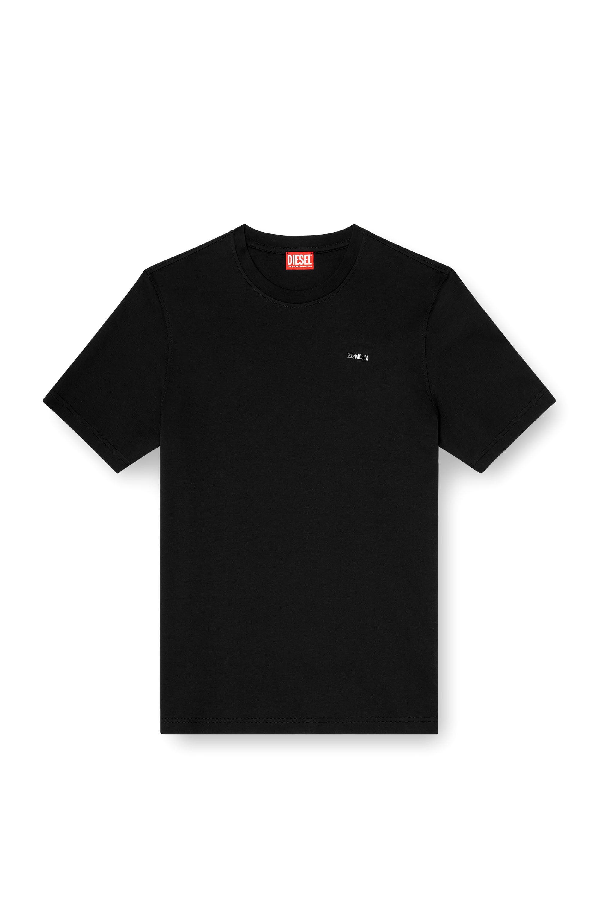 Diesel - T-ADJUST-MET, T-shirt en coton avec petit logo sur la poitrine Homme in Noir - 2