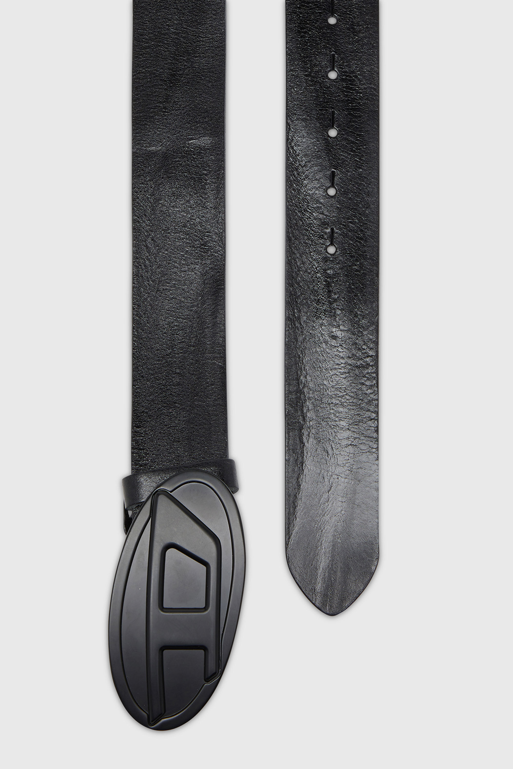 Diesel - B-1DR 2.0, Ceinture de 4 cm en cuir cir&eacute; Homme in Noir - 2