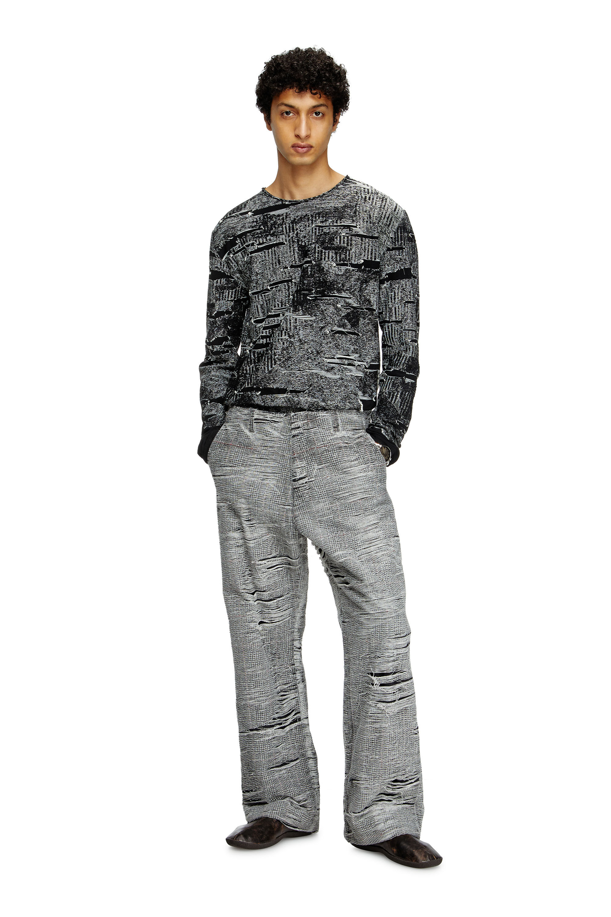 Diesel - K-CADMO, Pull avec effet vieilli Homme in Noir - 1