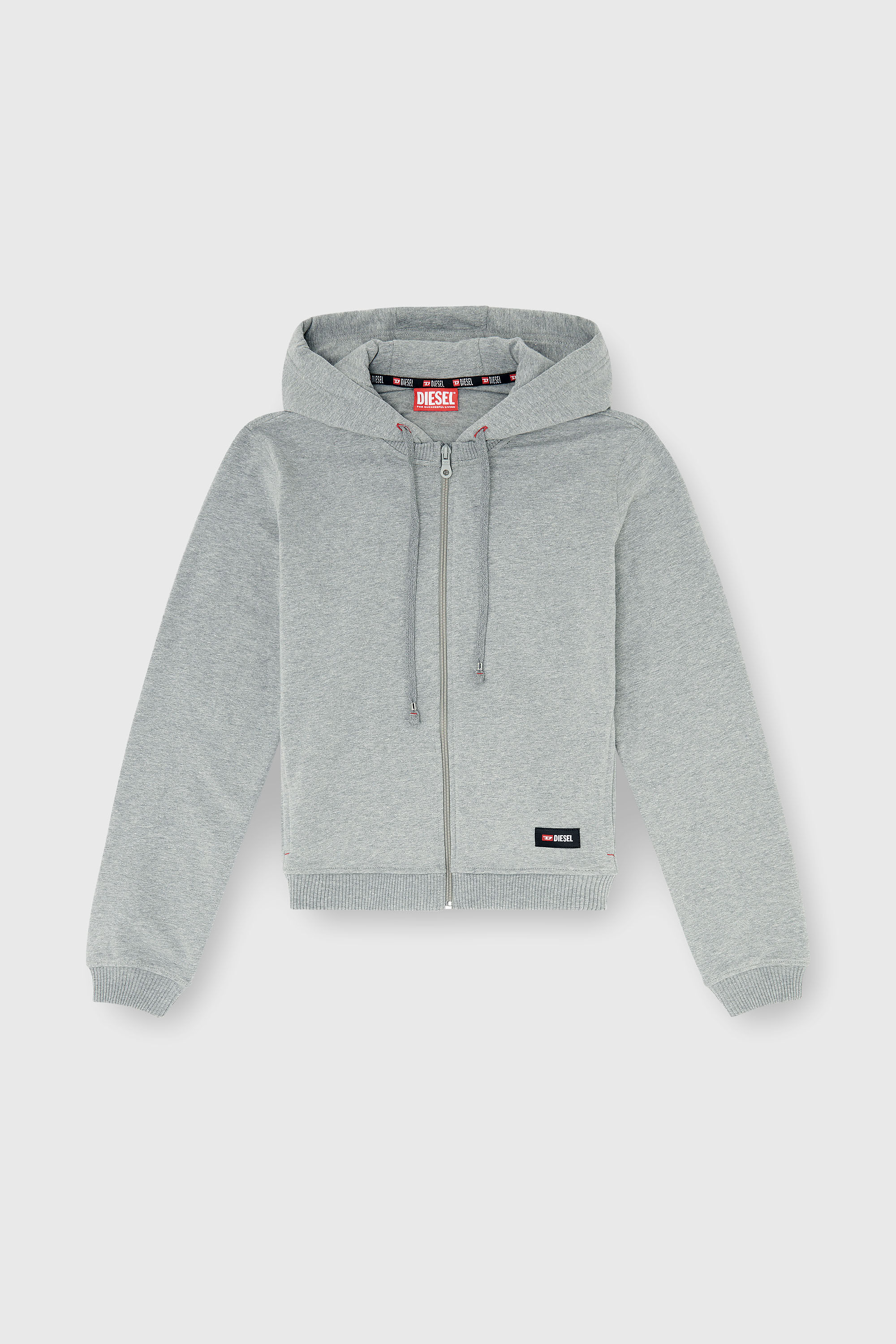 Diesel - HARRIET-D-CORE, Sweat &agrave; capuche en m&eacute;lange de coton gratt&eacute; Femme in Gris - 2