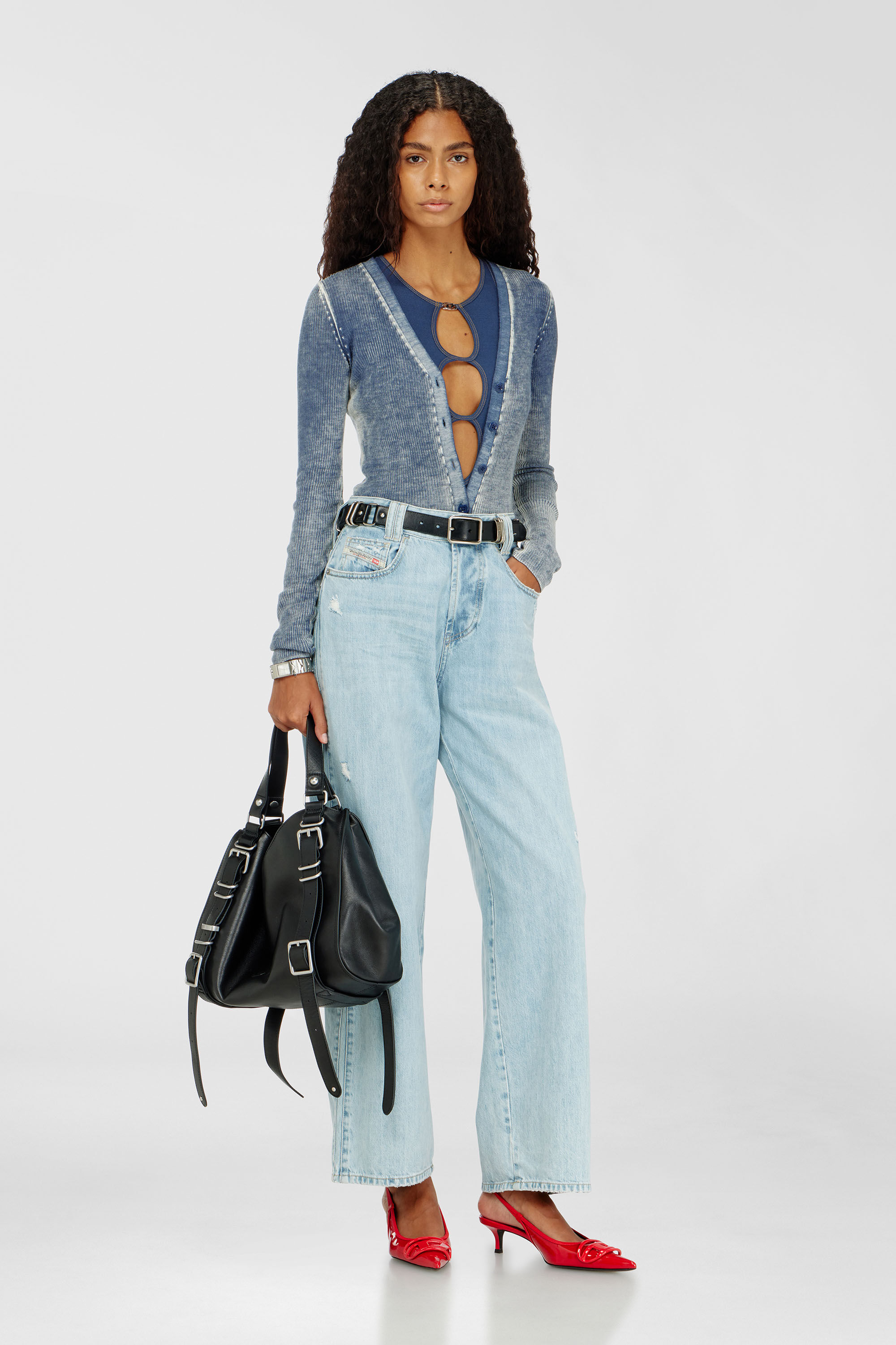 Diesel - COSIMA-DNM, Body &agrave; d&eacute;coupe en coton stretch c&ocirc;tel&eacute; Femme in ToBeDefined - 5