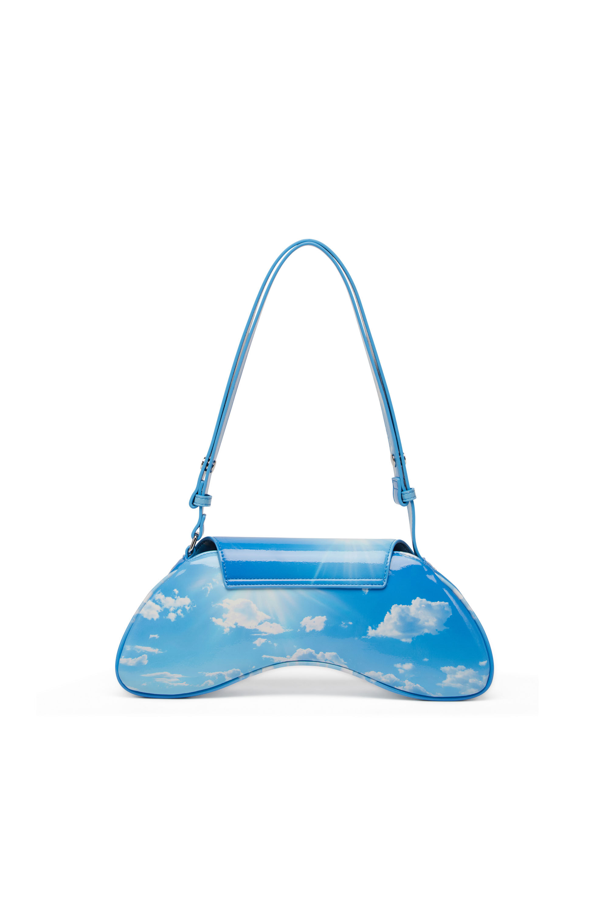 Diesel - PLAY CROSSBODY, Play-Sac à bandoulière en PU glossy imprimé Femme in Bleu - 3