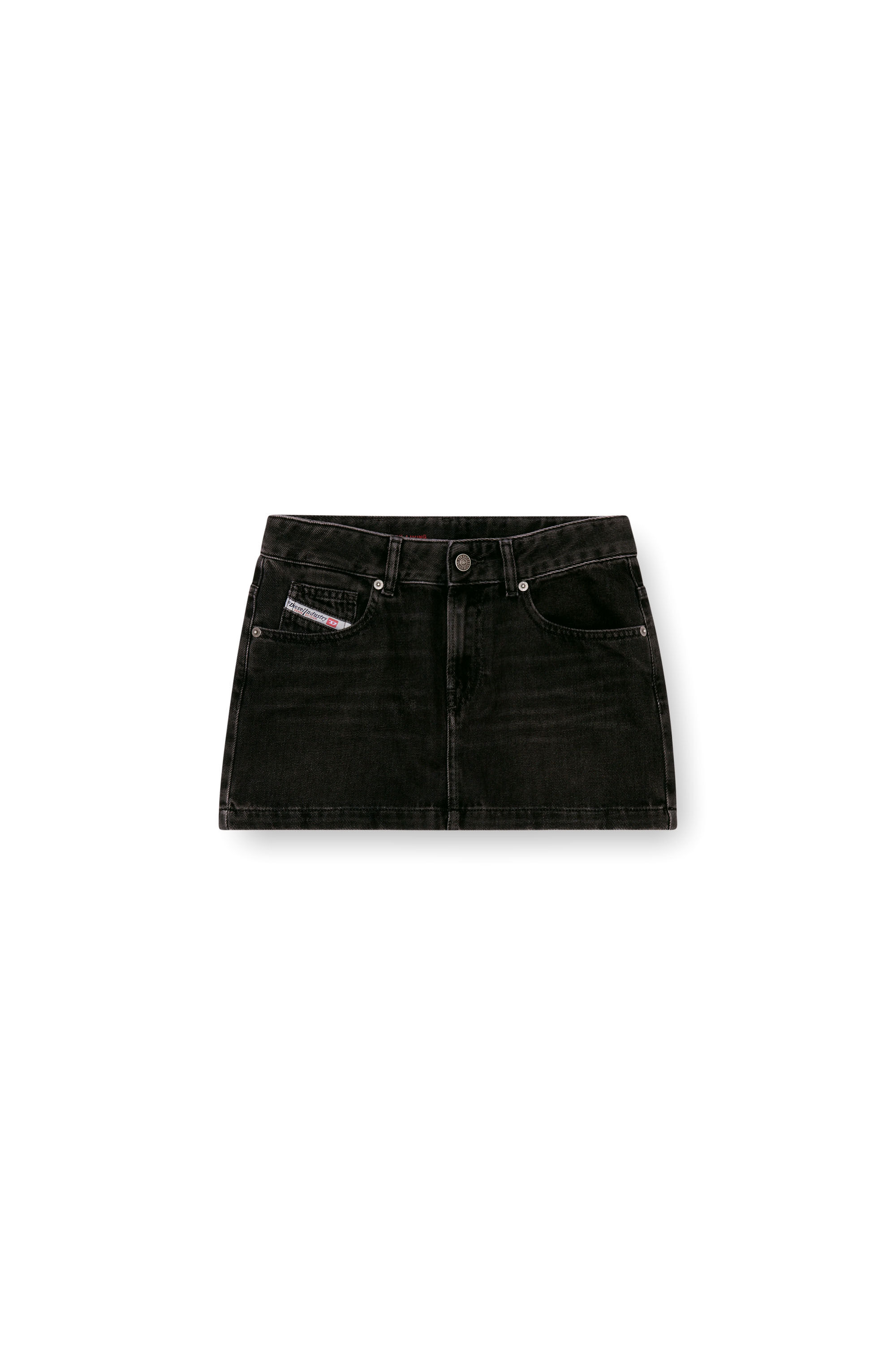 Diesel - DE-RON, Minijupe en denim d&eacute;lav&eacute; Femme in Noir - 2