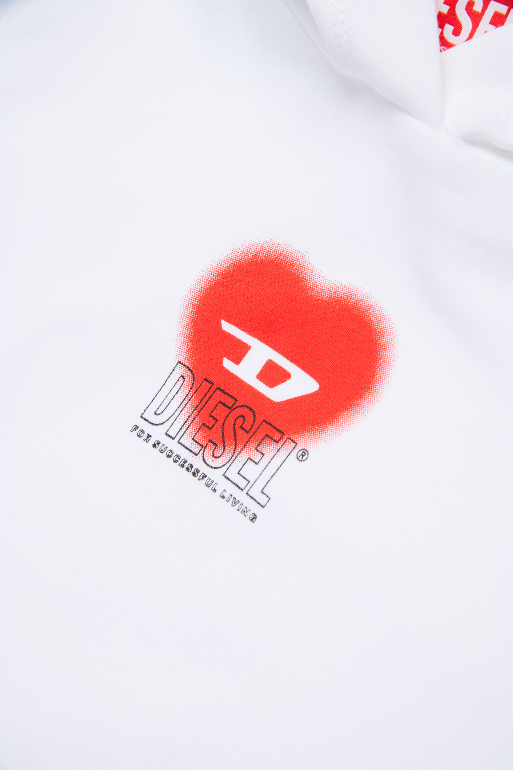 Diesel - SCUOREHOOD, Sweat-shirt cropped à capuche avec logo cœur Femme in Blanc - 4