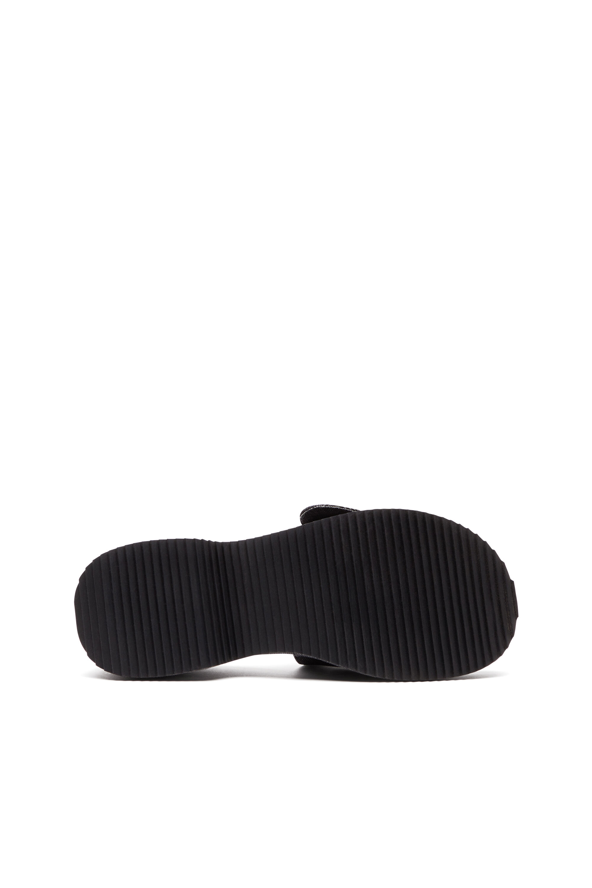 Diesel - SA-OVAL D PF W, Sa-Oval D-Sandales à enfiler en denim avec lanière Oval D Femme in Noir - 5