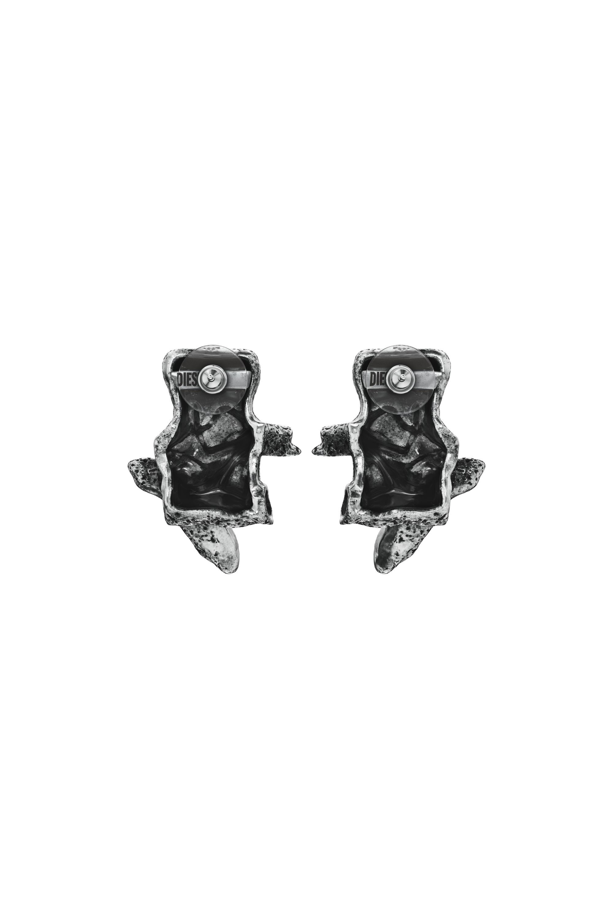 Diesel - DX1710040 JEWELLERY, Boucles d&rsquo;oreilles argent&eacute;es &agrave; clous Mixte in Gris - 3