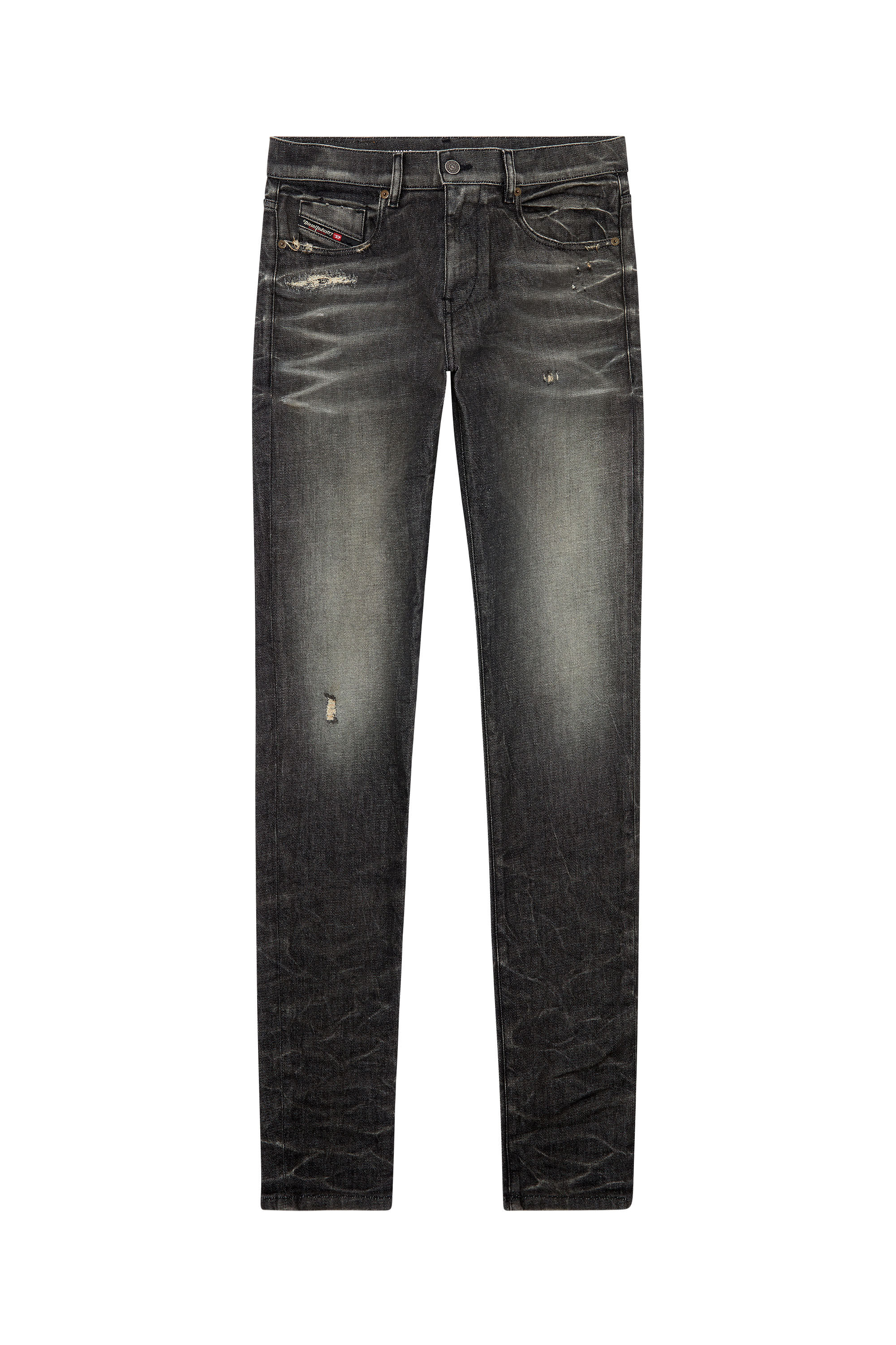 Diesel - Slim Jeans 2019 D-Strukt 09H51, Noir/Gris foncé - Image 2