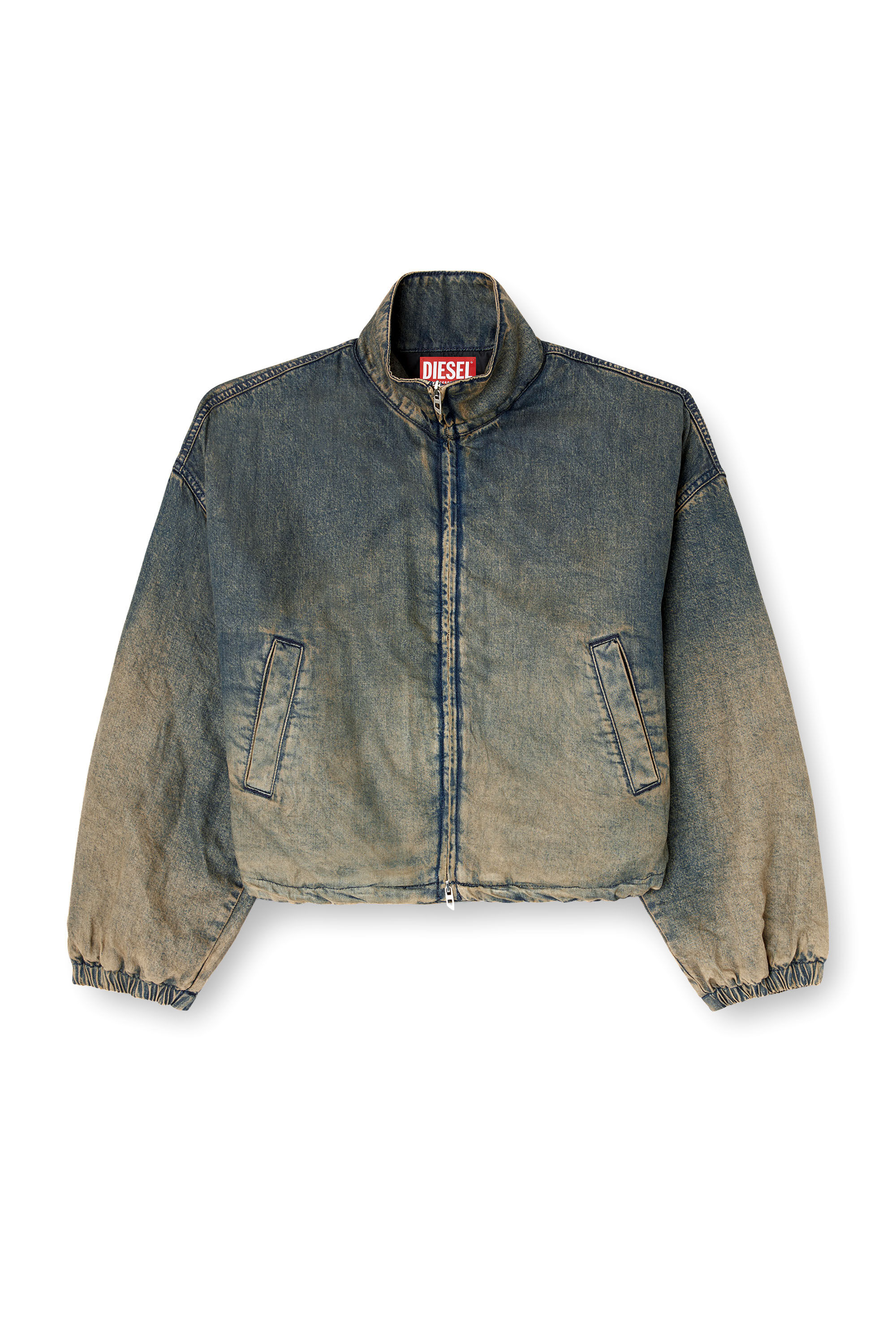 Diesel - DE-FLOWER-S, Veste zippée en denim fluide nuancé Femme in Bleu - 2