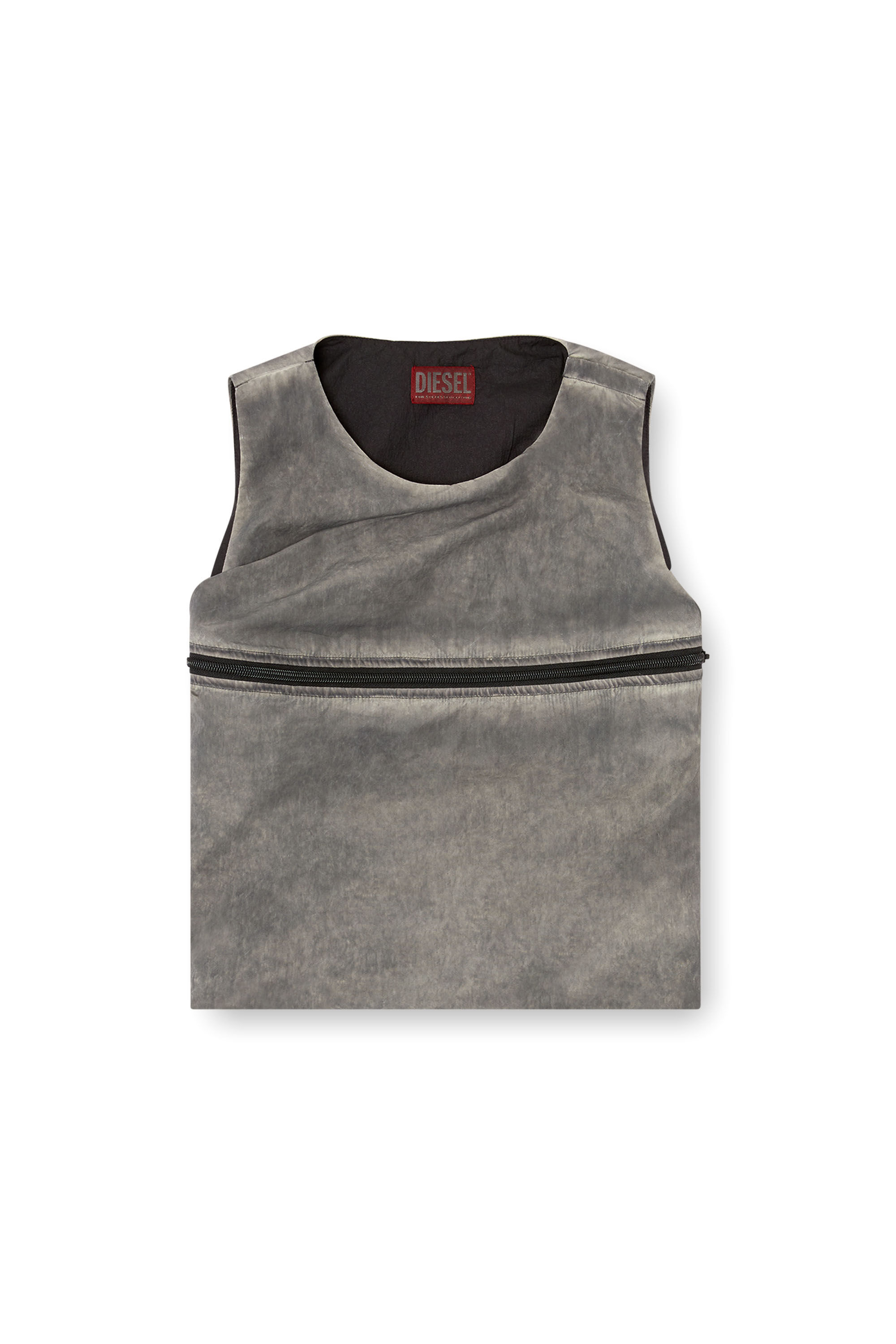 Diesel - T-ORIGIN, Top bubble avec poche utility Femme in Gris - 2