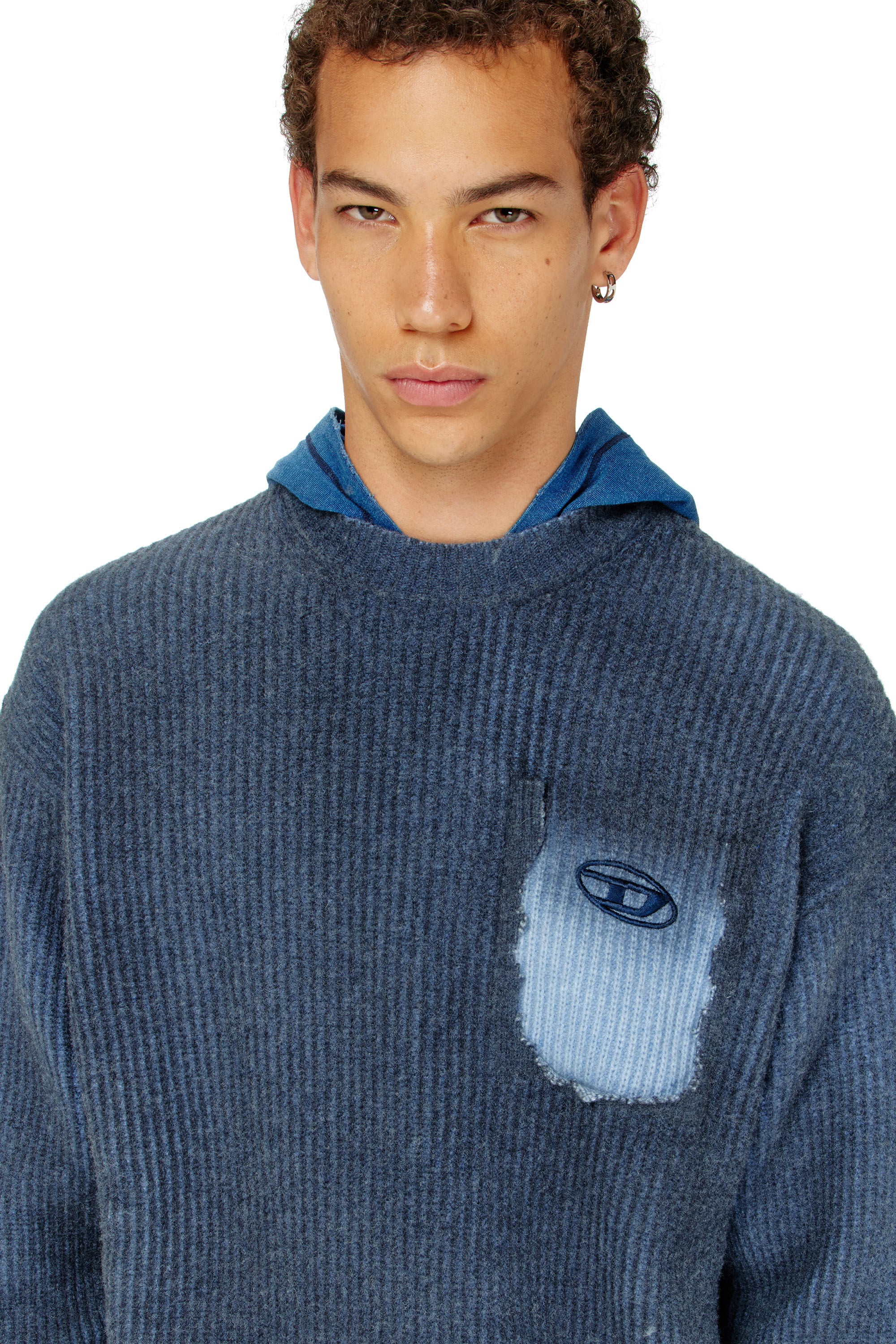 Diesel - K-PICKLER, Pull en m&eacute;lange de laine avec fausse poche Homme in ToBeDefined - 5
