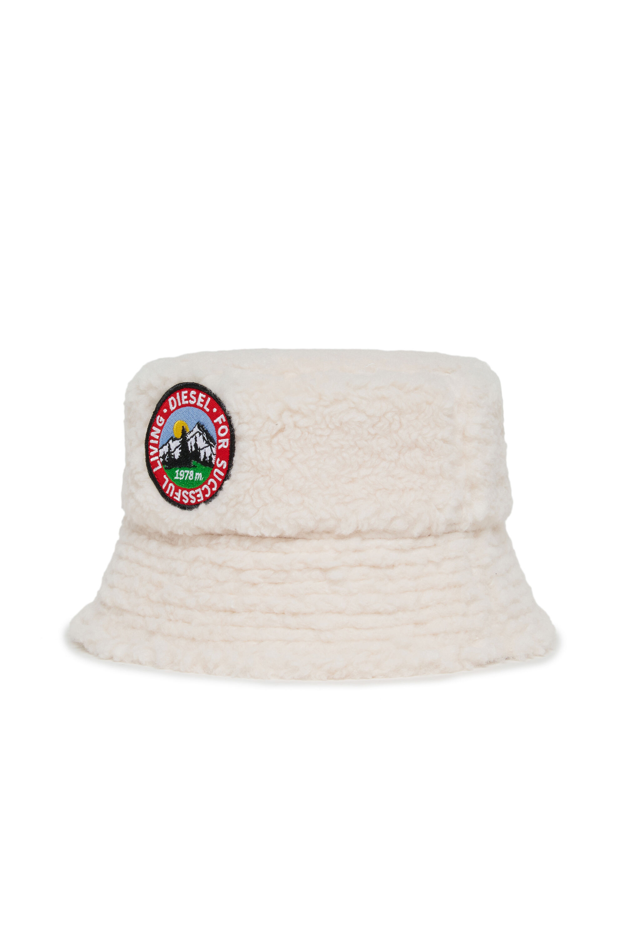 Diesel - FBONT, Bob bucket hat en tissu peluche doux Mixte in Blanc - 1