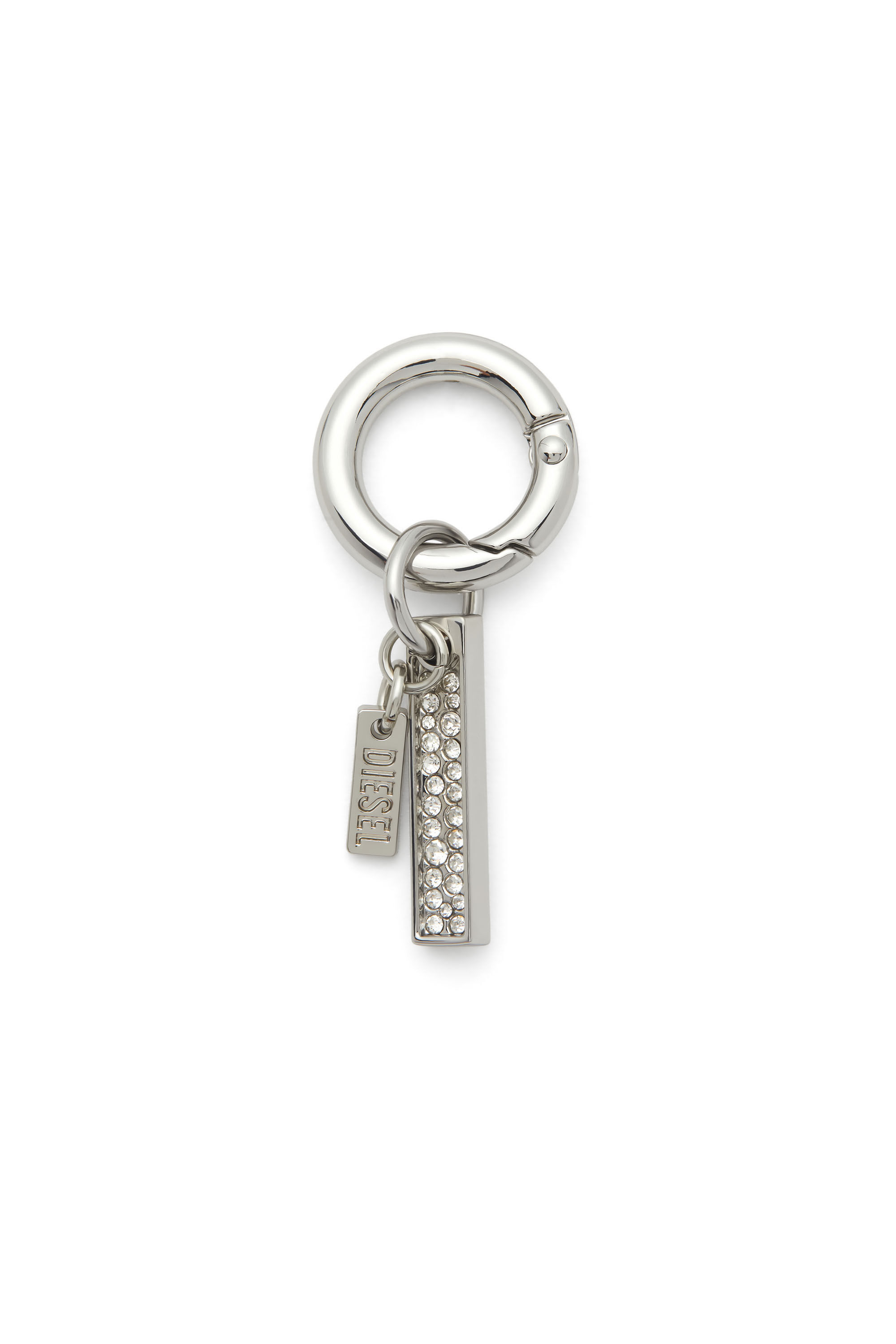 Diesel - CHARM-I, Charm en métal avec pendentif en strass Mixte in Gris argenté - 1