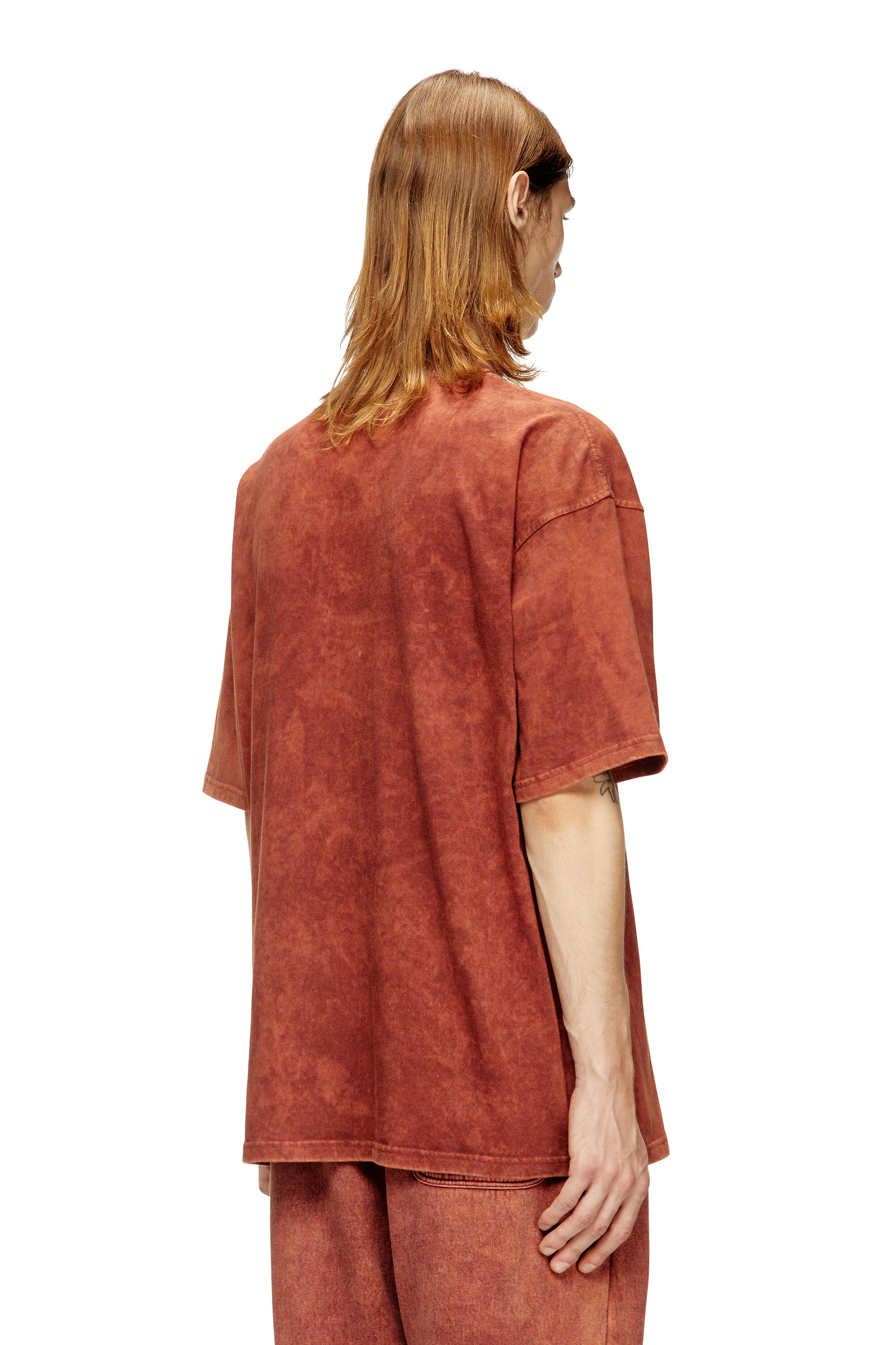 Diesel - T-BOXT-T4, T-shirt en jersey vanisé avec logo Homme in Marron - 4