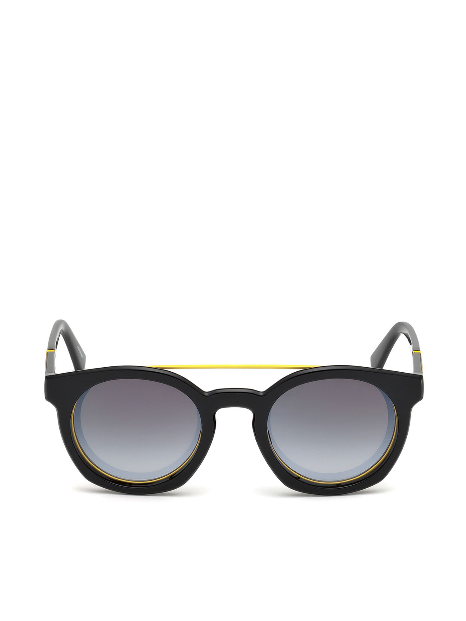 Diesel - DL0251, Lunettes rondes avec « clip-back » brillant Mixte in Noir - 1