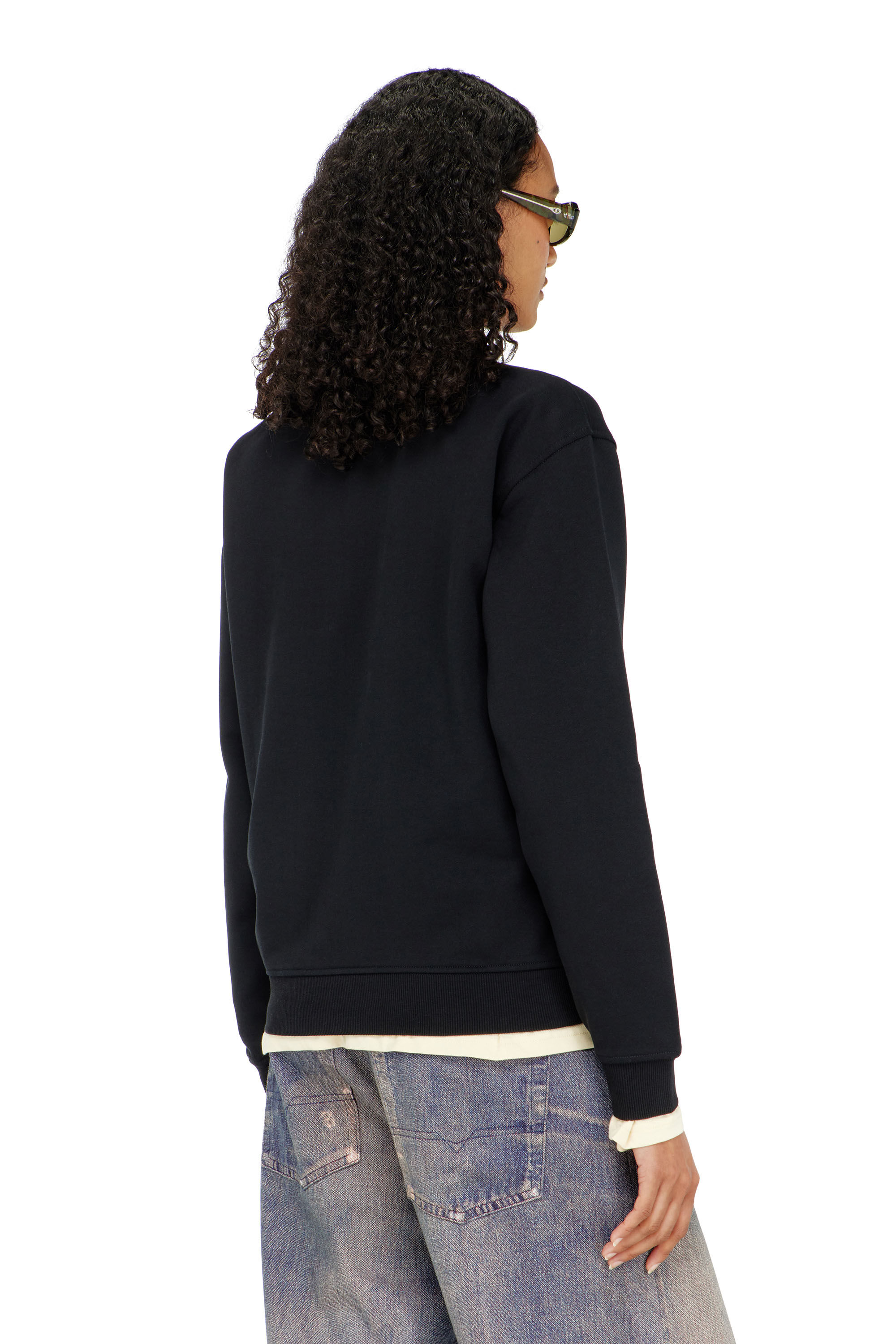 Diesel - F-NORMY-OD, Sweat-shirt en coton avec broderie Oval D Femme in Noir - 4