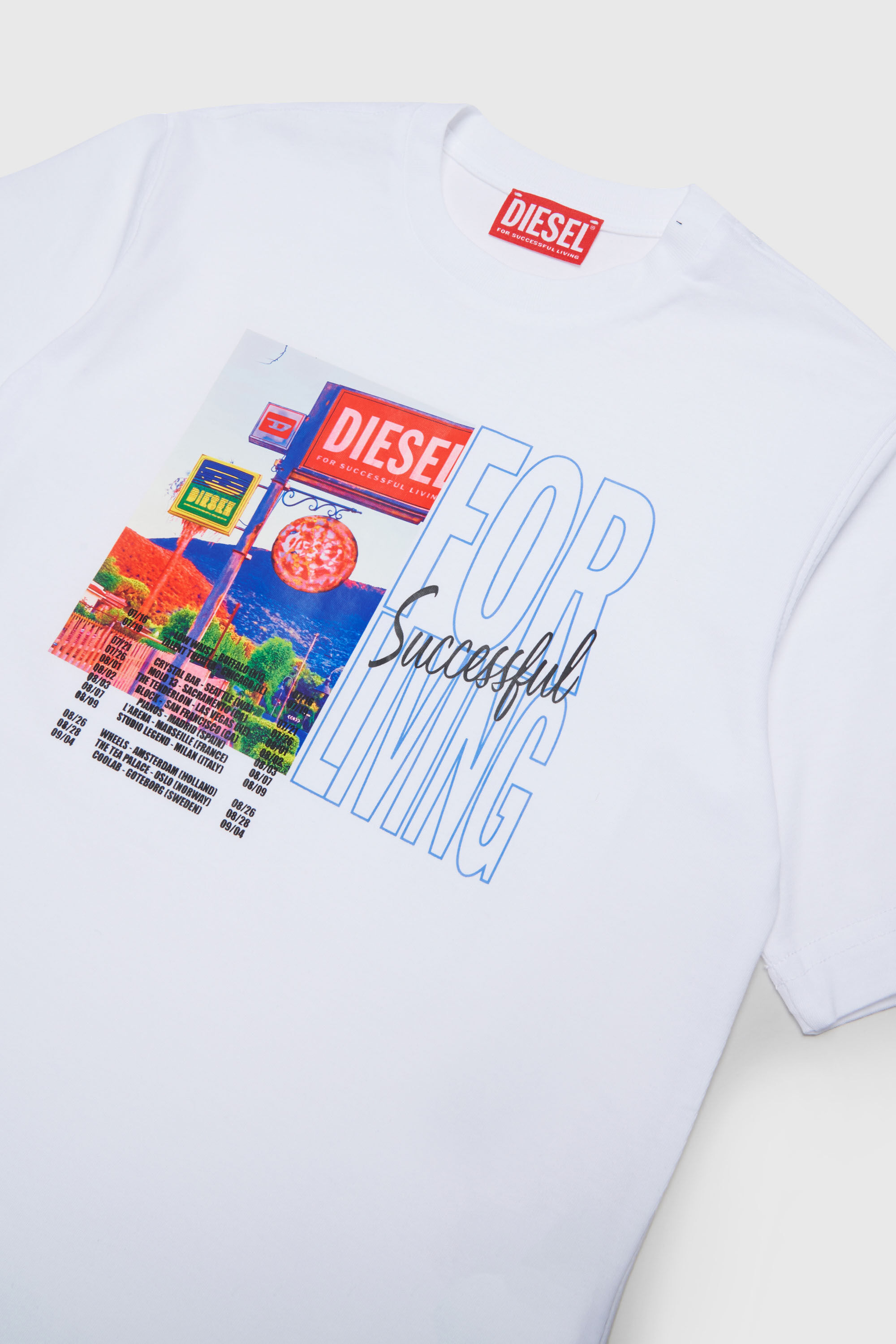 Diesel - TFOR OVER, T-shirt en coton avec photo print Homme in Blanc - 3