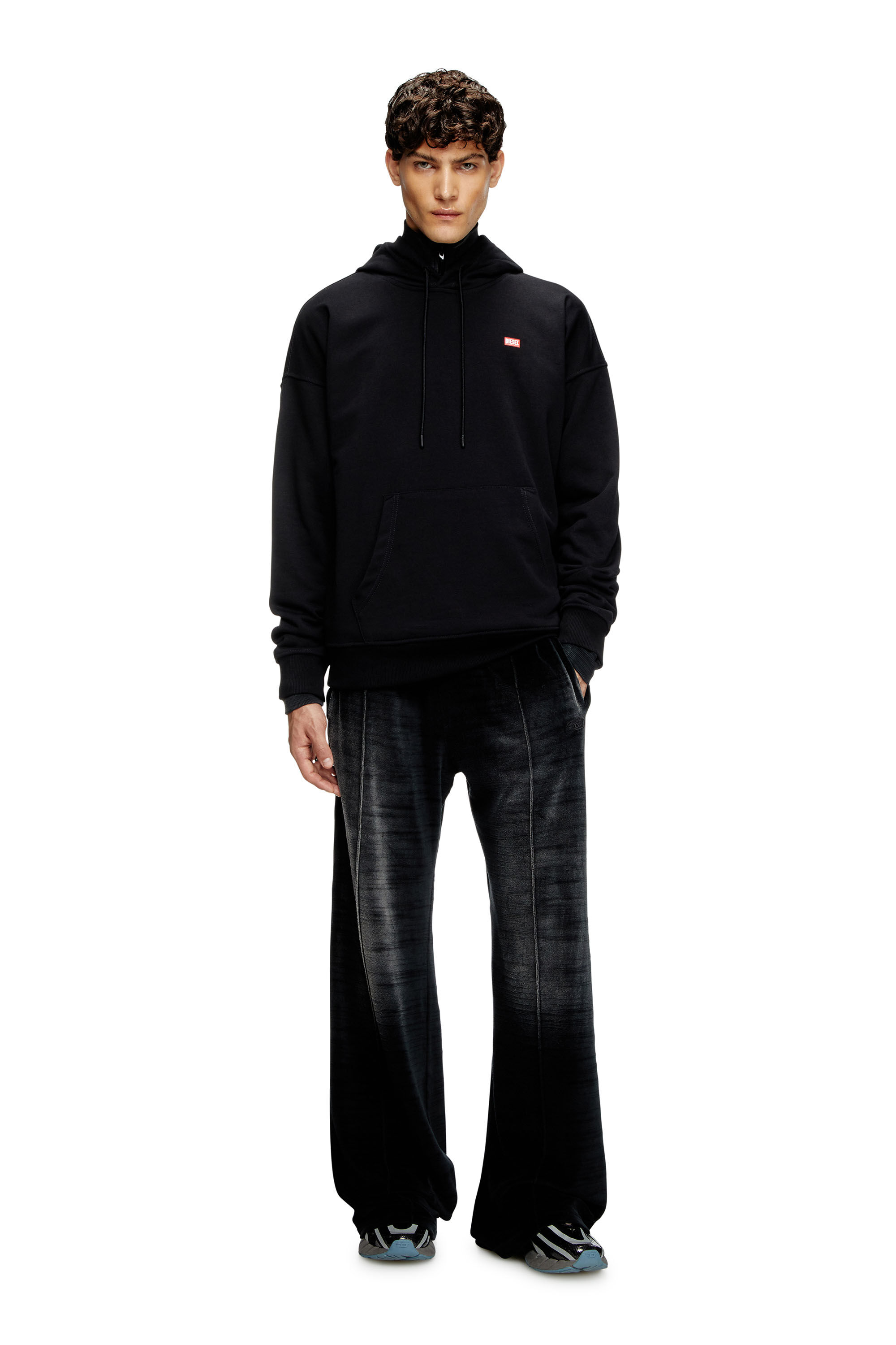 Diesel - S-ROB-HOOD-R1, Sweat-shirt à capuche avec mini logo Homme in Noir - 1