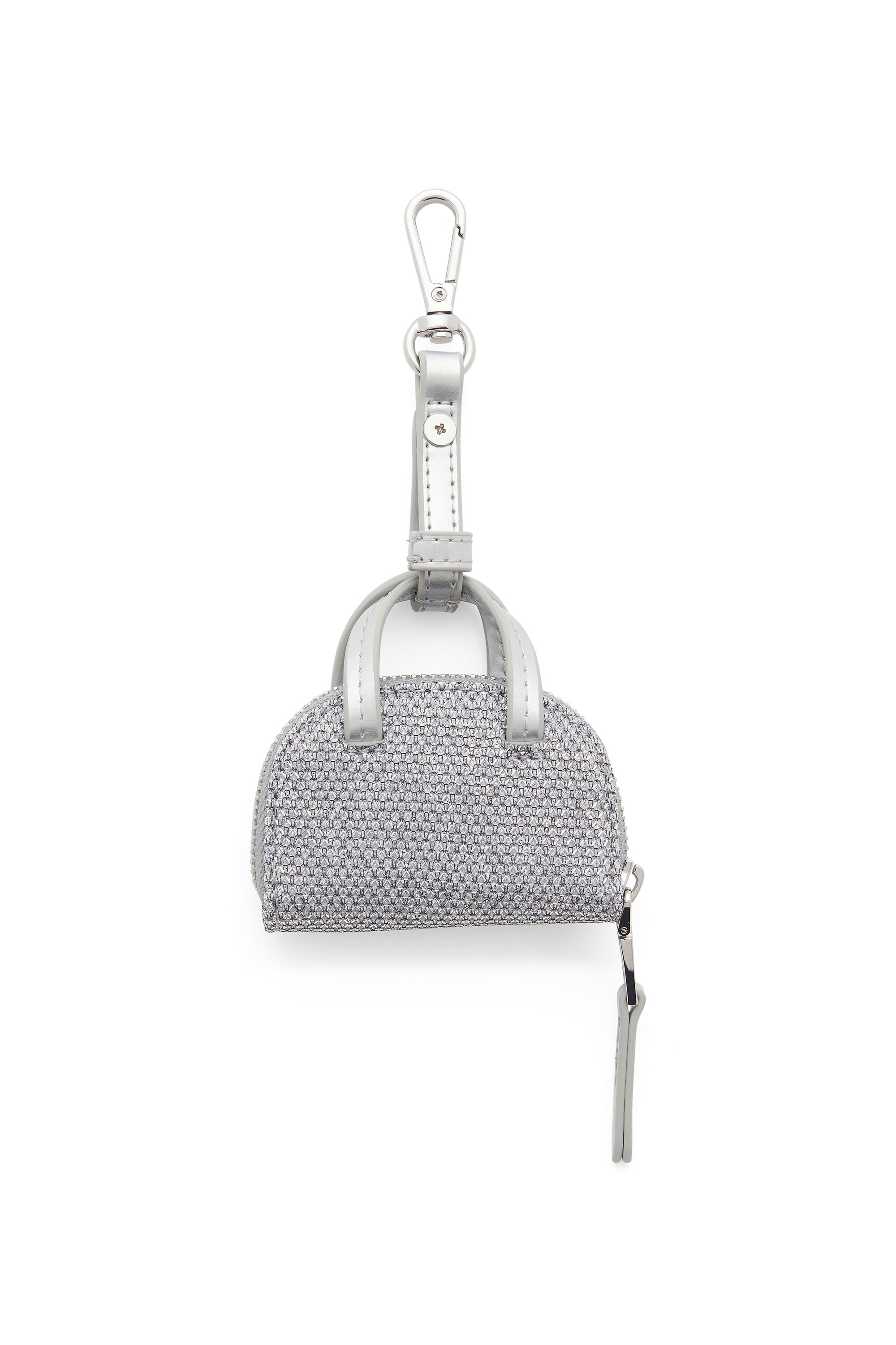 Diesel - 1DR DOME CHARMS, 1DR Dome - Charm en tissu Lurex Femme in Gris argent&eacute; - 2
