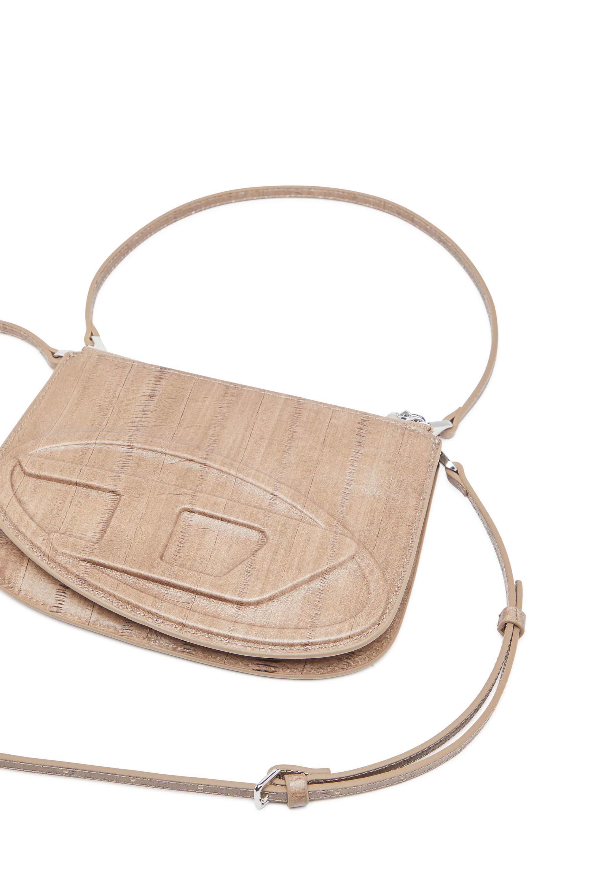 Diesel - 1DR TWIN, 1DR Twin-Sac épaule à deux pochettes en cuir imprimé Femme in Marron - 2