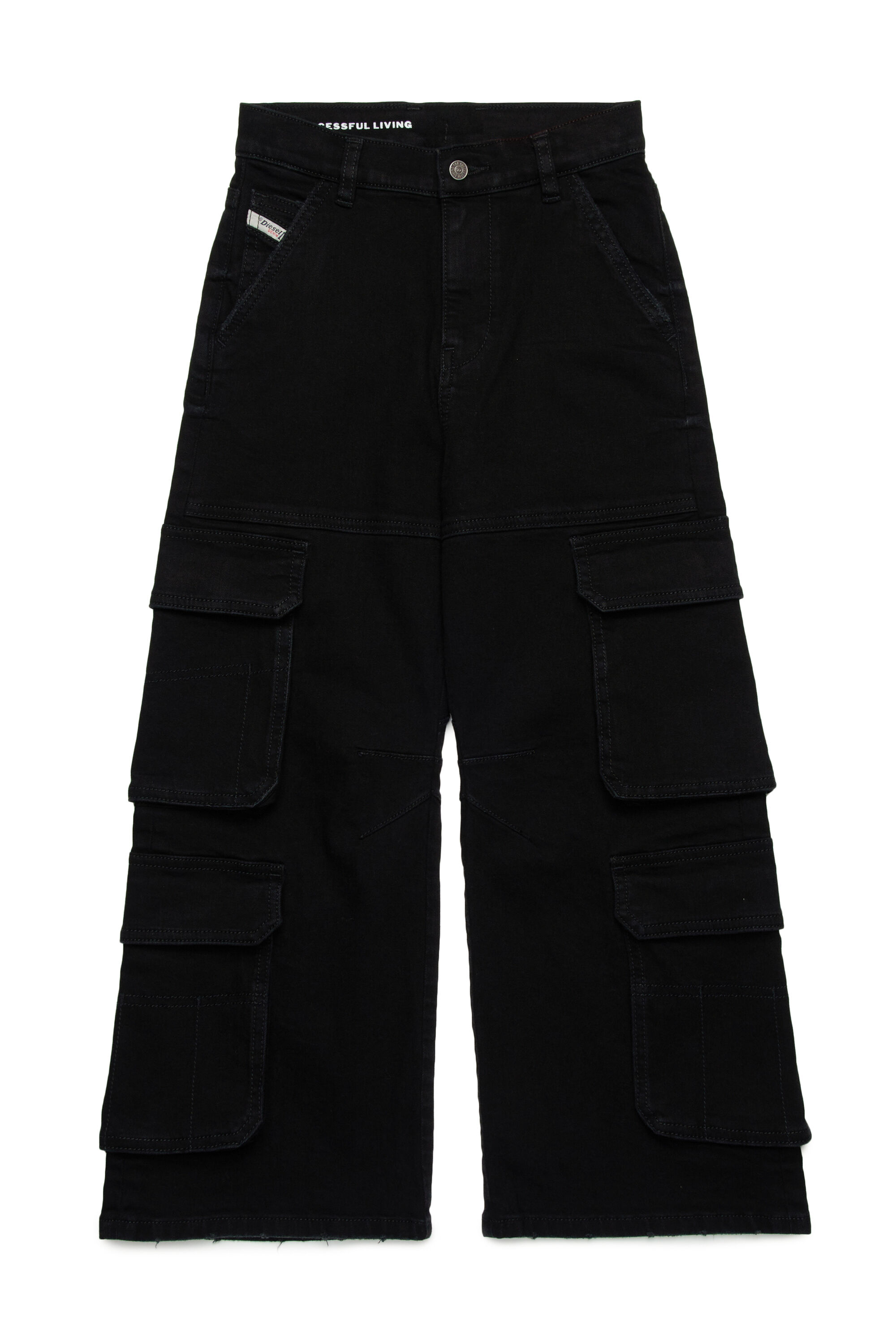 DIESEL カーゴデニムパンツ D-Argjx-Cargo-J Loose Jeans - D-Argjx | Black | 4-16 YEARS Girls | Diesel