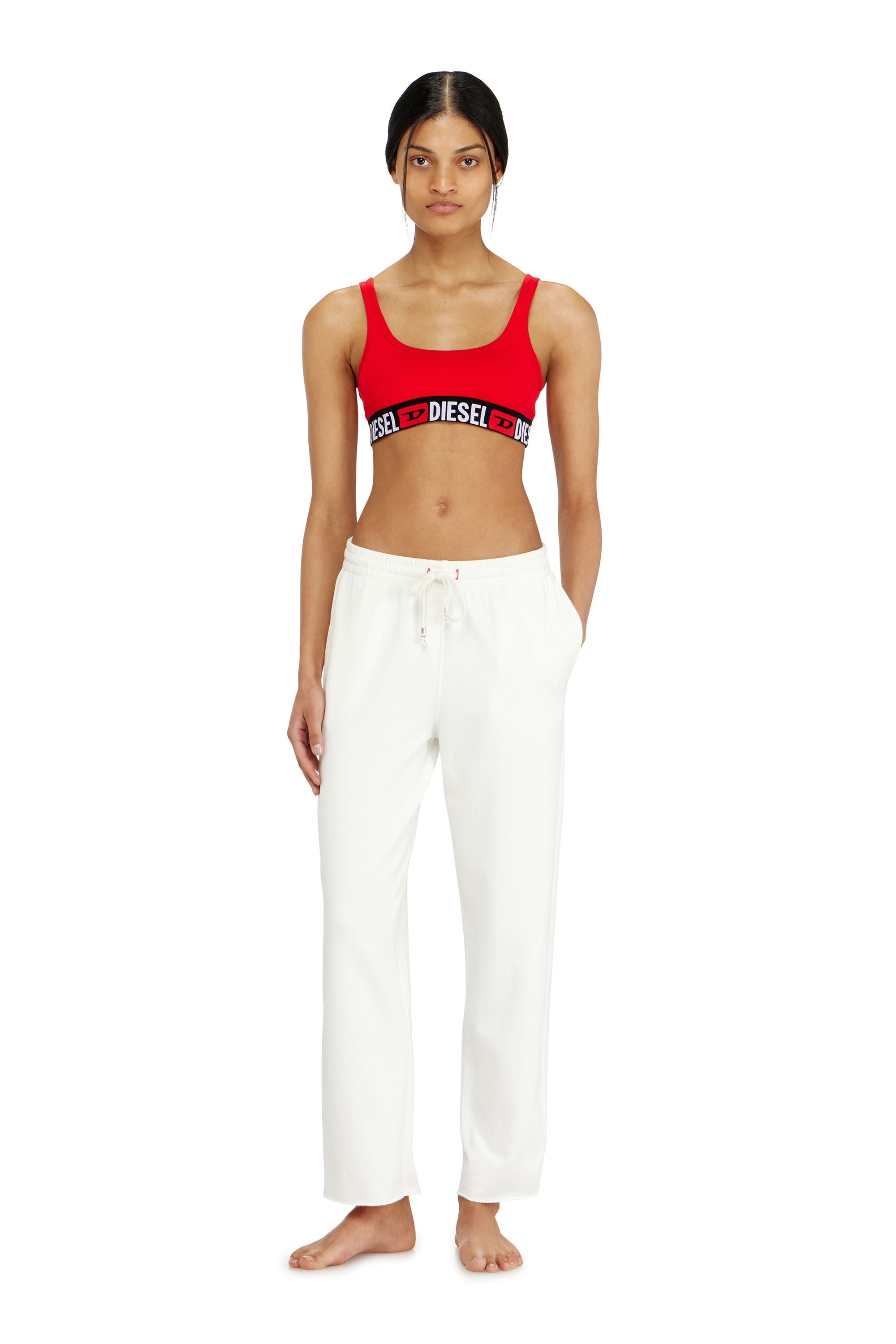 Diesel - INDRA-D-CORE, Pantalon de jogging gratt&eacute; avec ourlets francs Femme in Blanc - 1