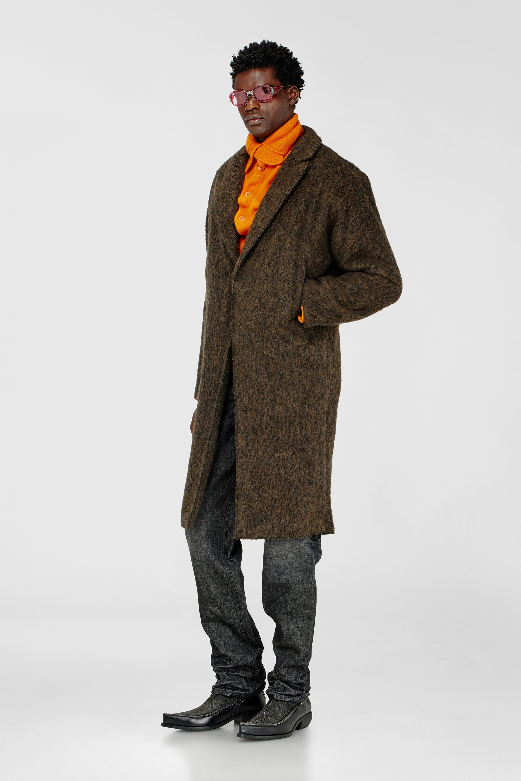 Diesel - W-HULL, Manteau en laine et alpaga m&eacute;lang&eacute;s Homme in ToBeDefined - 3