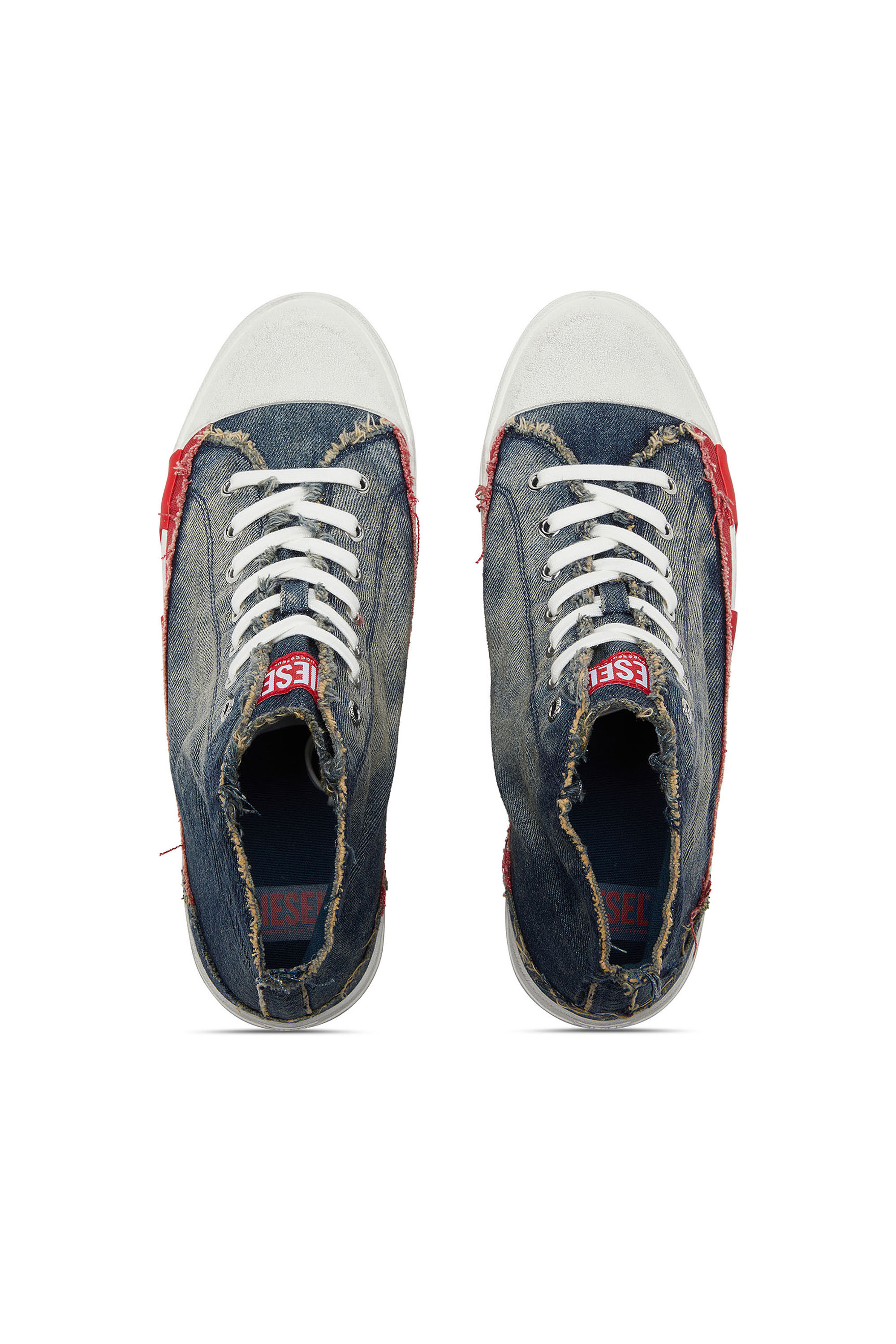Diesel - S-D-VERSE MID II, D-Verse-Baskets montantes en denim avec logo D Homme in Bleu - 4