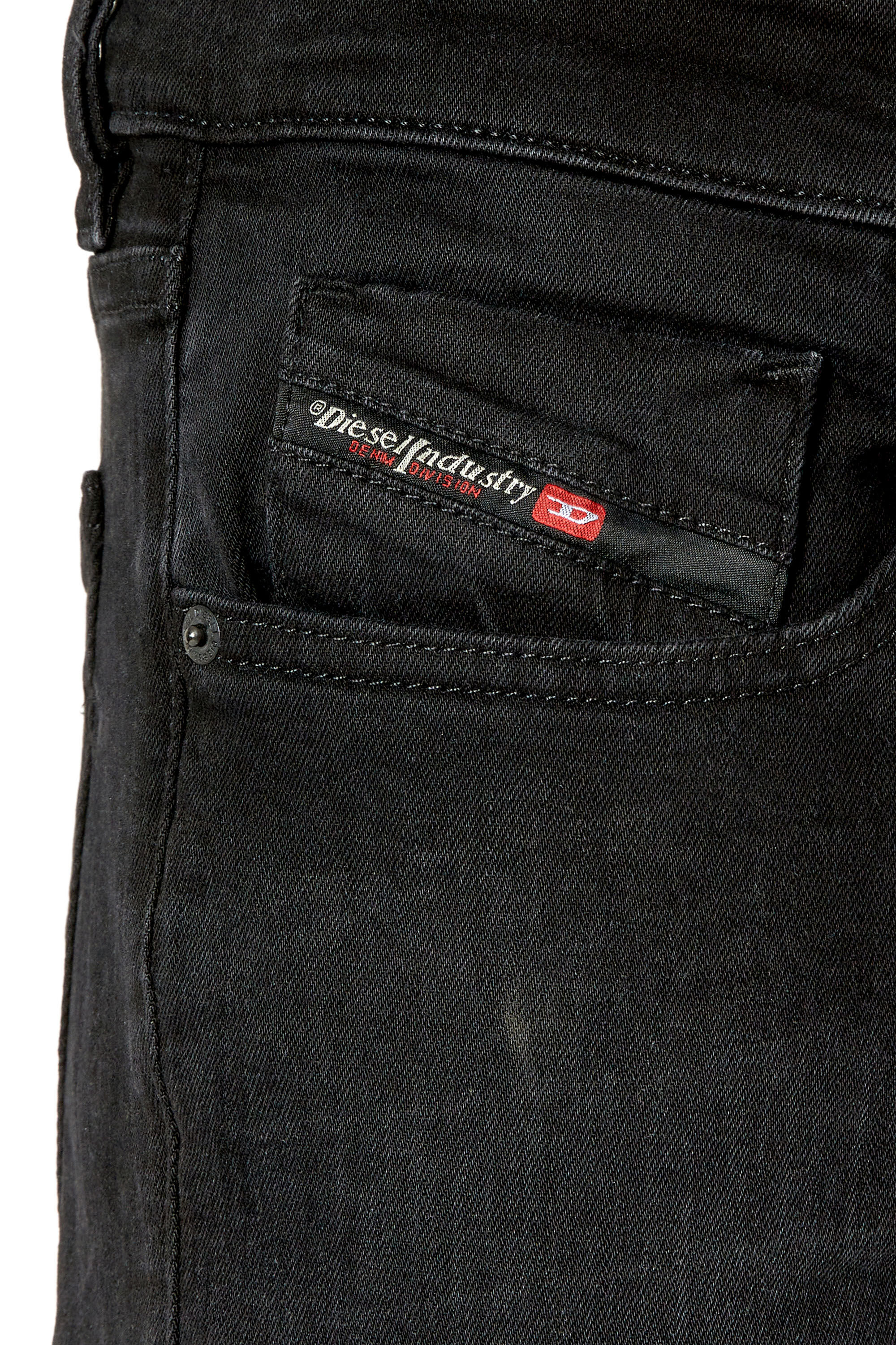 Diesel - 2019 D-Strukt 0TFAS Slim Jeans, Noir/Gris foncé - Image 6