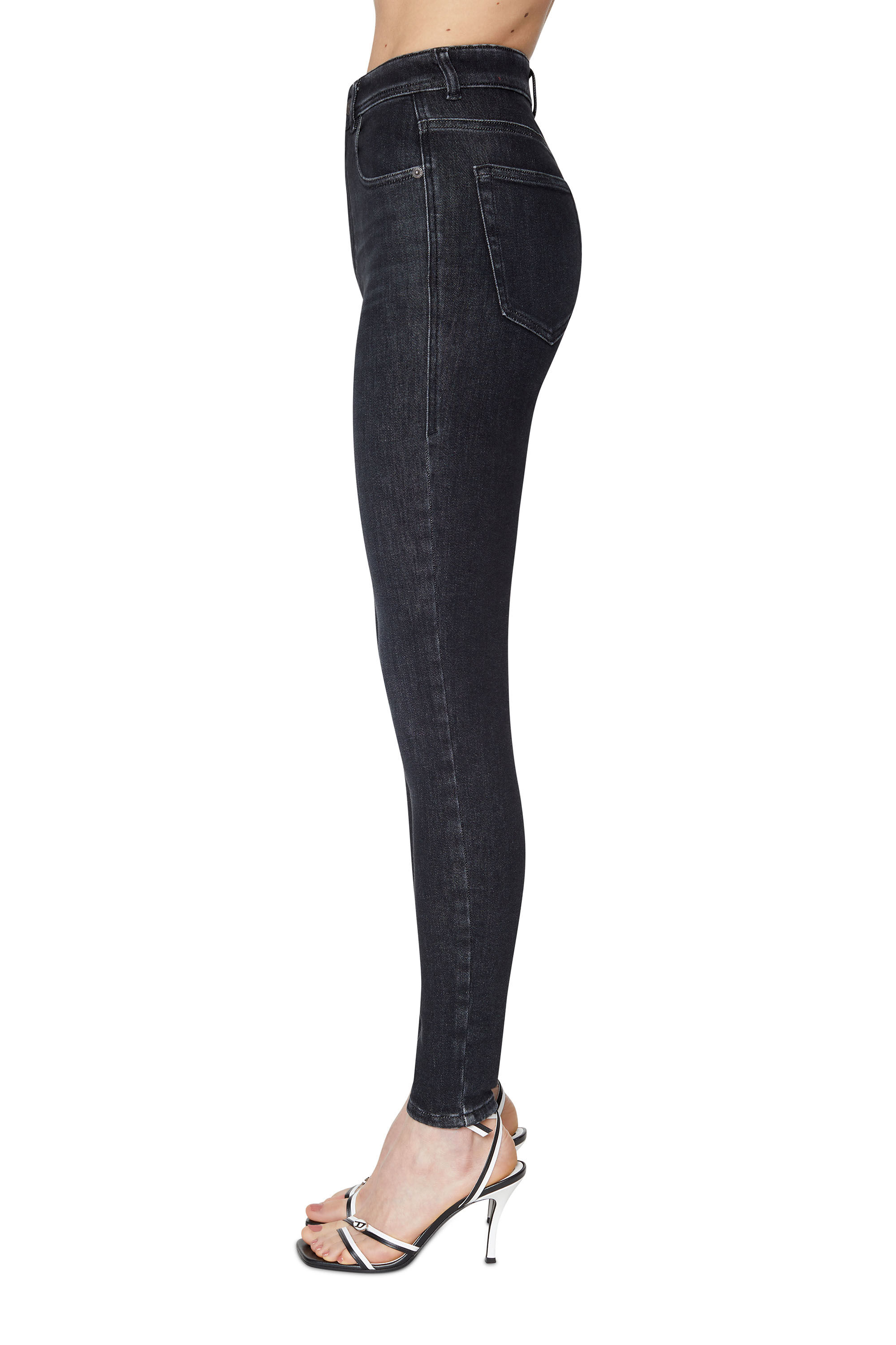 Diesel - 1984 Slandy-High 09D96 Super skinny Jeans, Noir/Gris foncé - Image 5