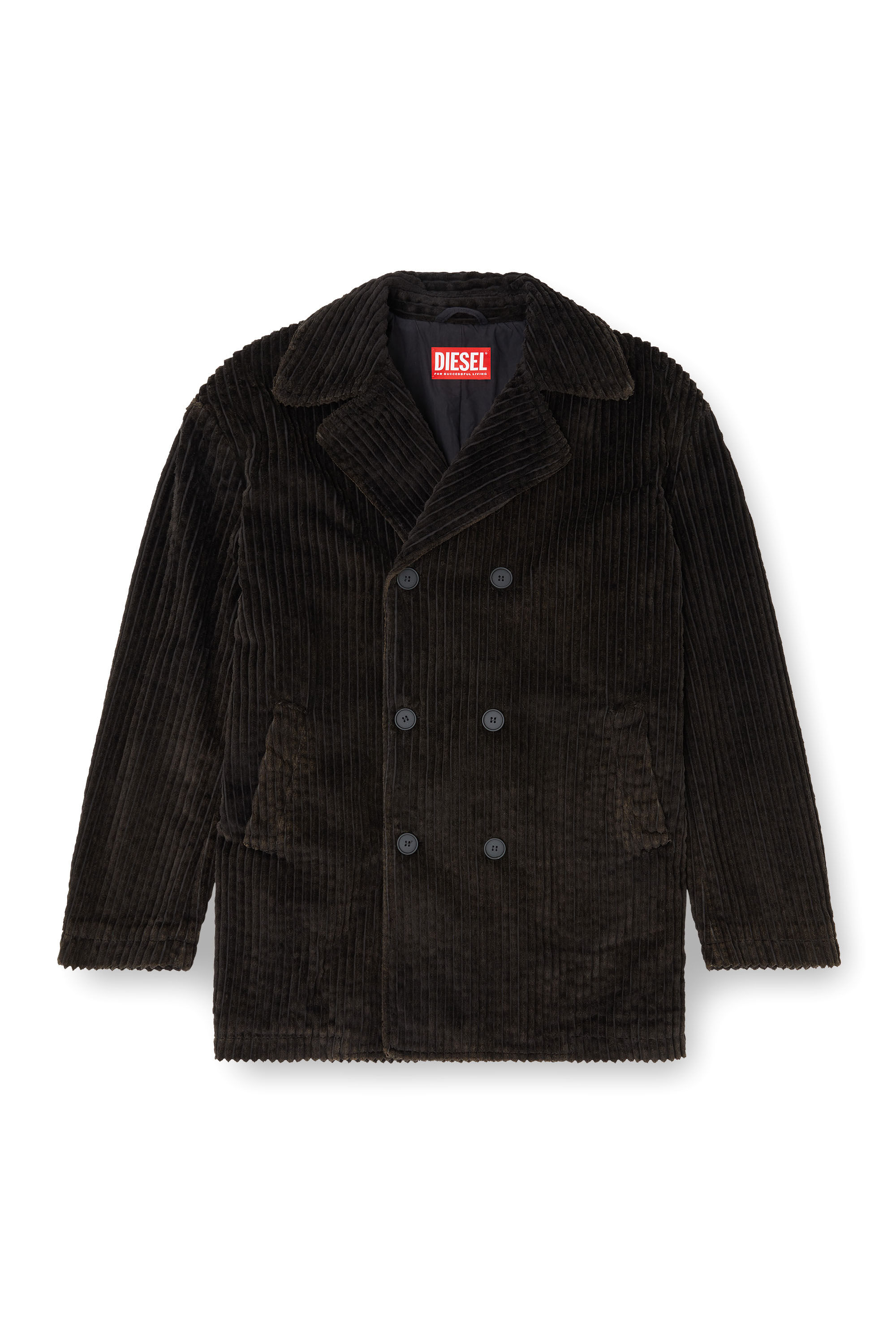 Diesel - W-OTIS, Caban en velours côtelé traité Homme in Marron - 2