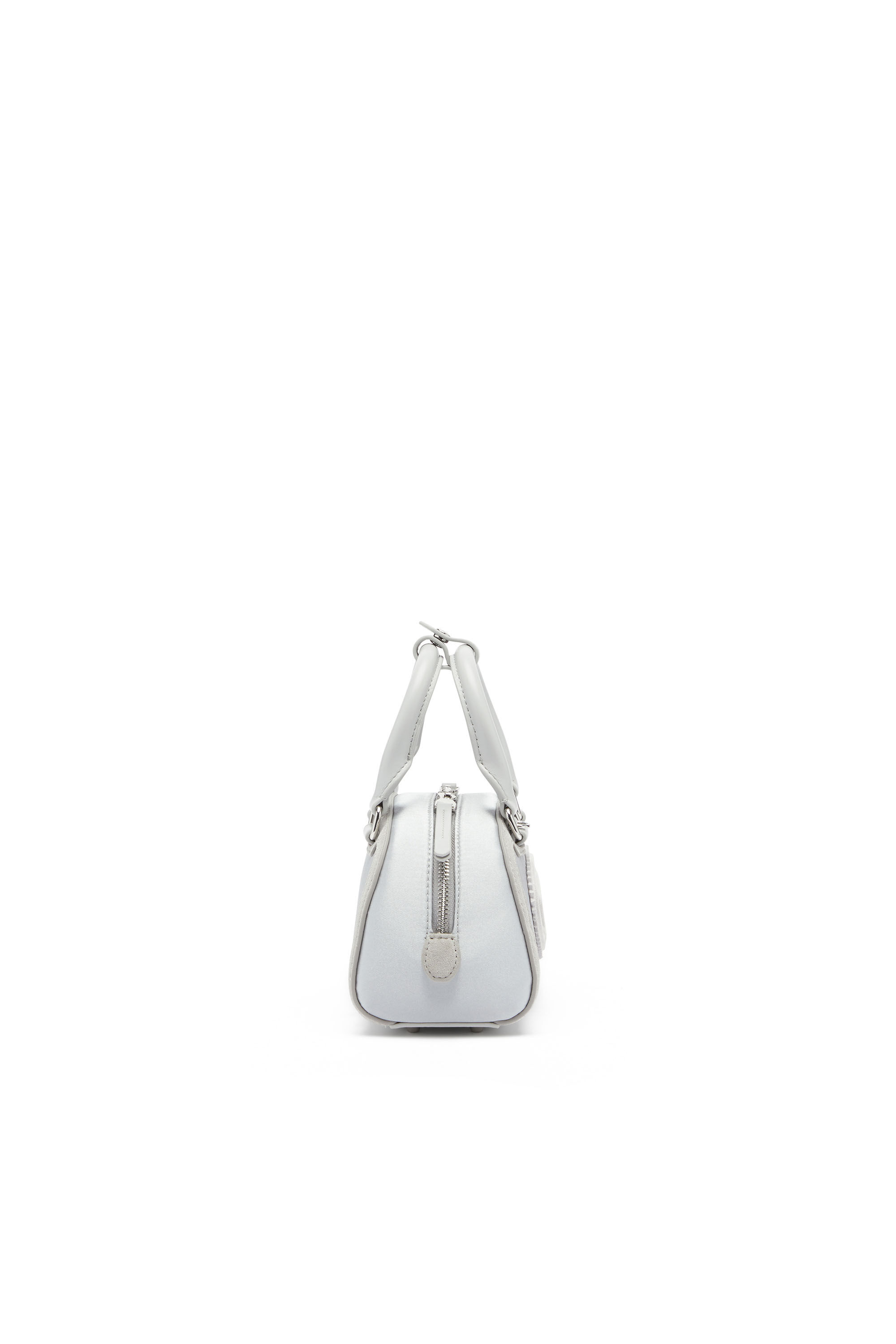 Diesel - 1DR DOME CROSSBODY, 1DR Dome - Mini sac bandouli&egrave;re en satin et su&egrave;de Femme in Gris argent&eacute; - 5