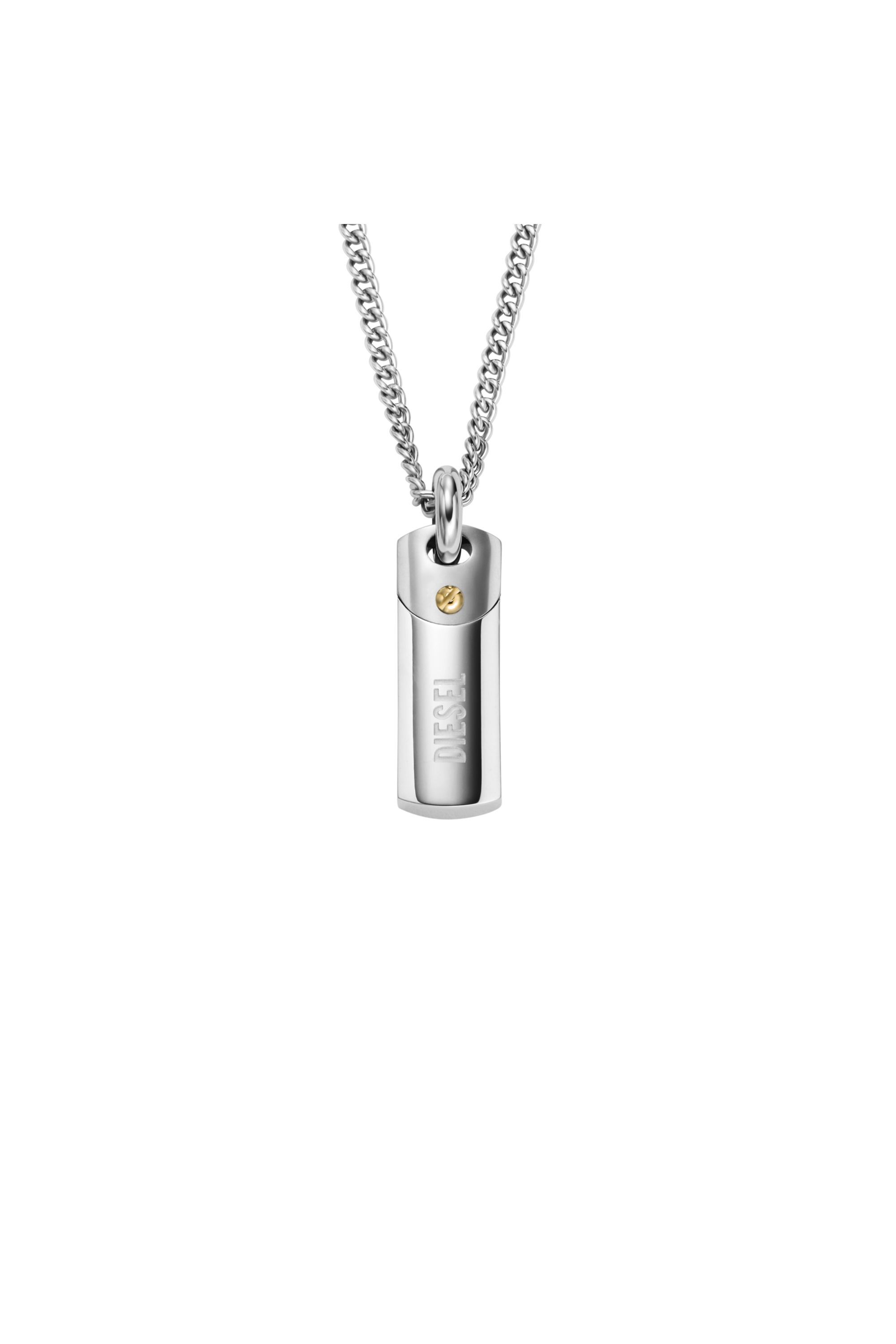 Diesel - DX1116, Collier avec plaque en acier Homme in Gris argenté - 2