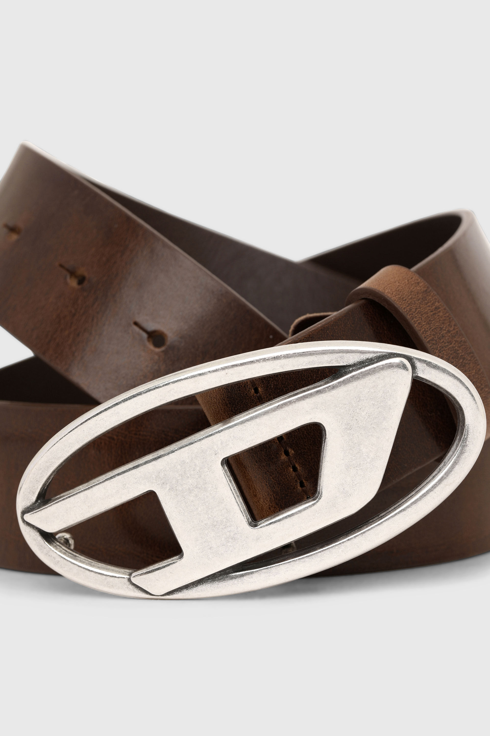 Diesel - B-1DR, Ceinture 3.9 cm en cuir avec boucle D Homme in Marron - 3