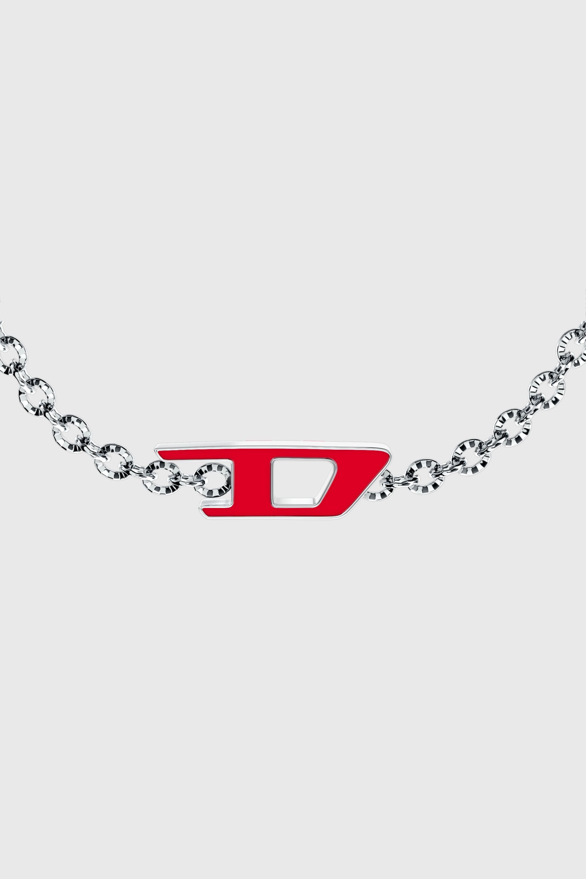 Diesel - DX1691040 JEWELLERY, Unisex's Stainless steel chain bracelet in Silver/Red - 3