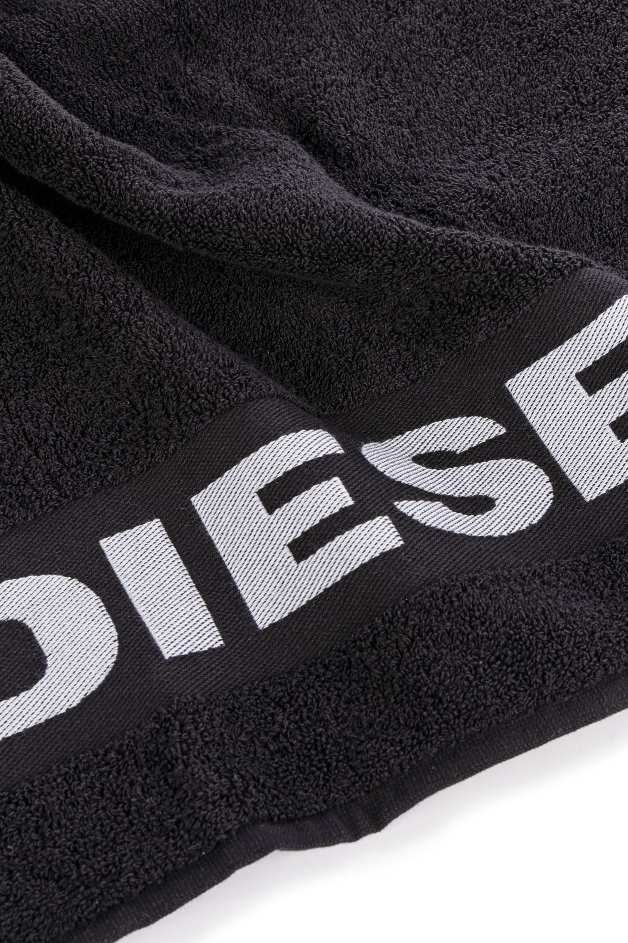 Diesel - 1015215 LOGO-COTTON TOWEL 100X180 BLACK, Serviette en Éponge de Coton avec Logo Mixte in Noir - 2