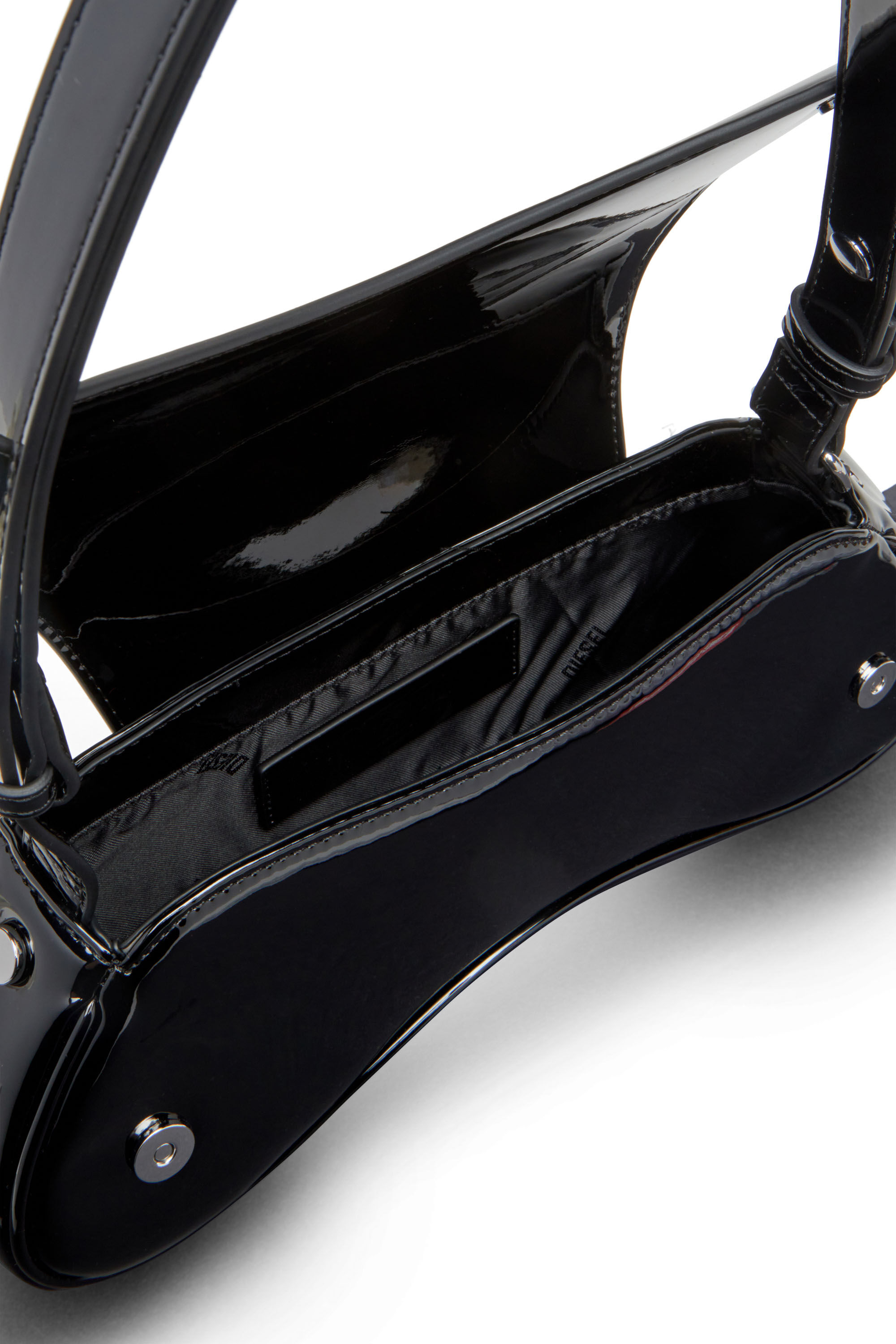 Diesel - PLAY CROSSBODY, Play-Sac &agrave; bandouli&egrave;re en PU brillant Femme in Noir - 4