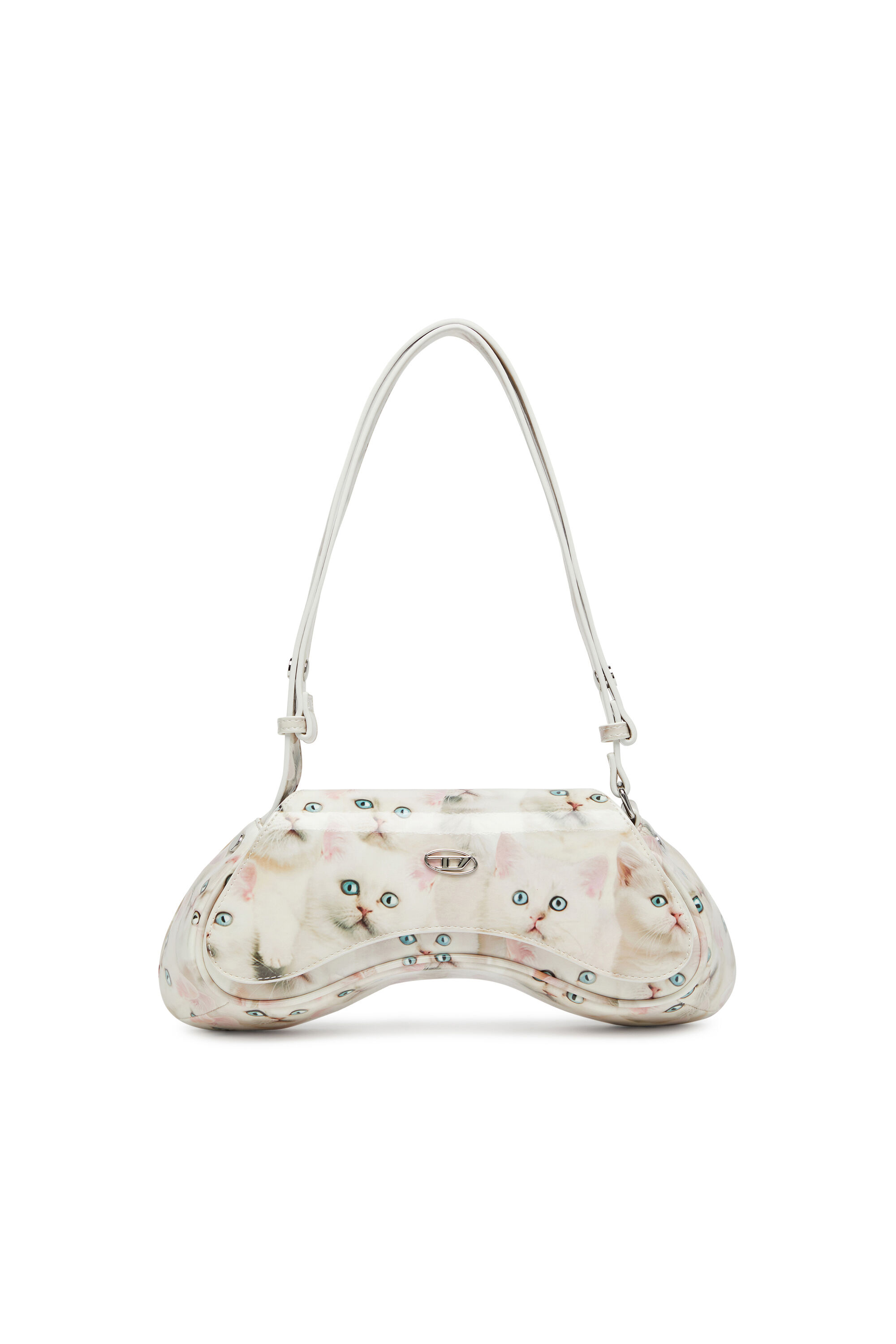 Diesel - PLAY CROSSBODY, Play-Sac à bandoulière en PU glossy imprimé Femme in Blanc - 1