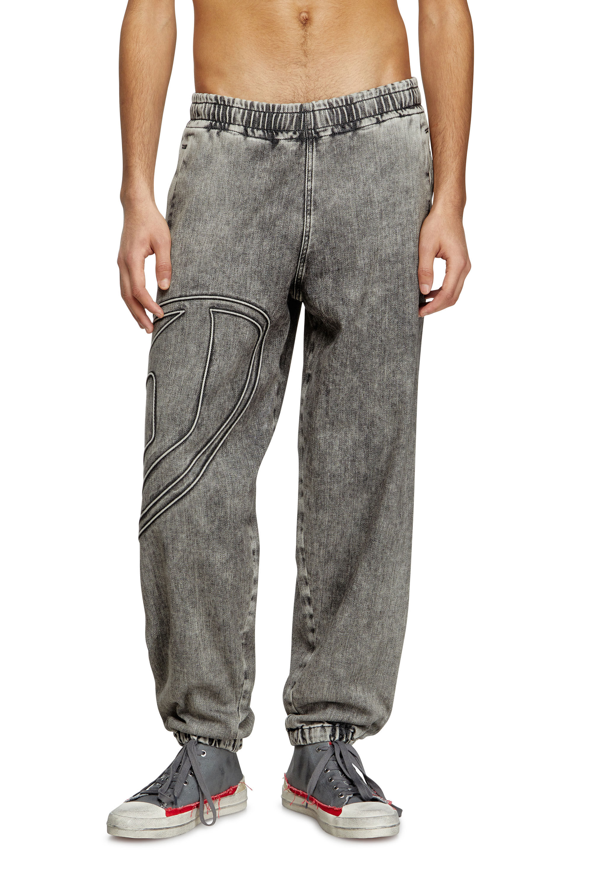 Diesel - Slim D-Pint Track Denim 0ABDA Mixte, Noir/Gris foncé - Image 3