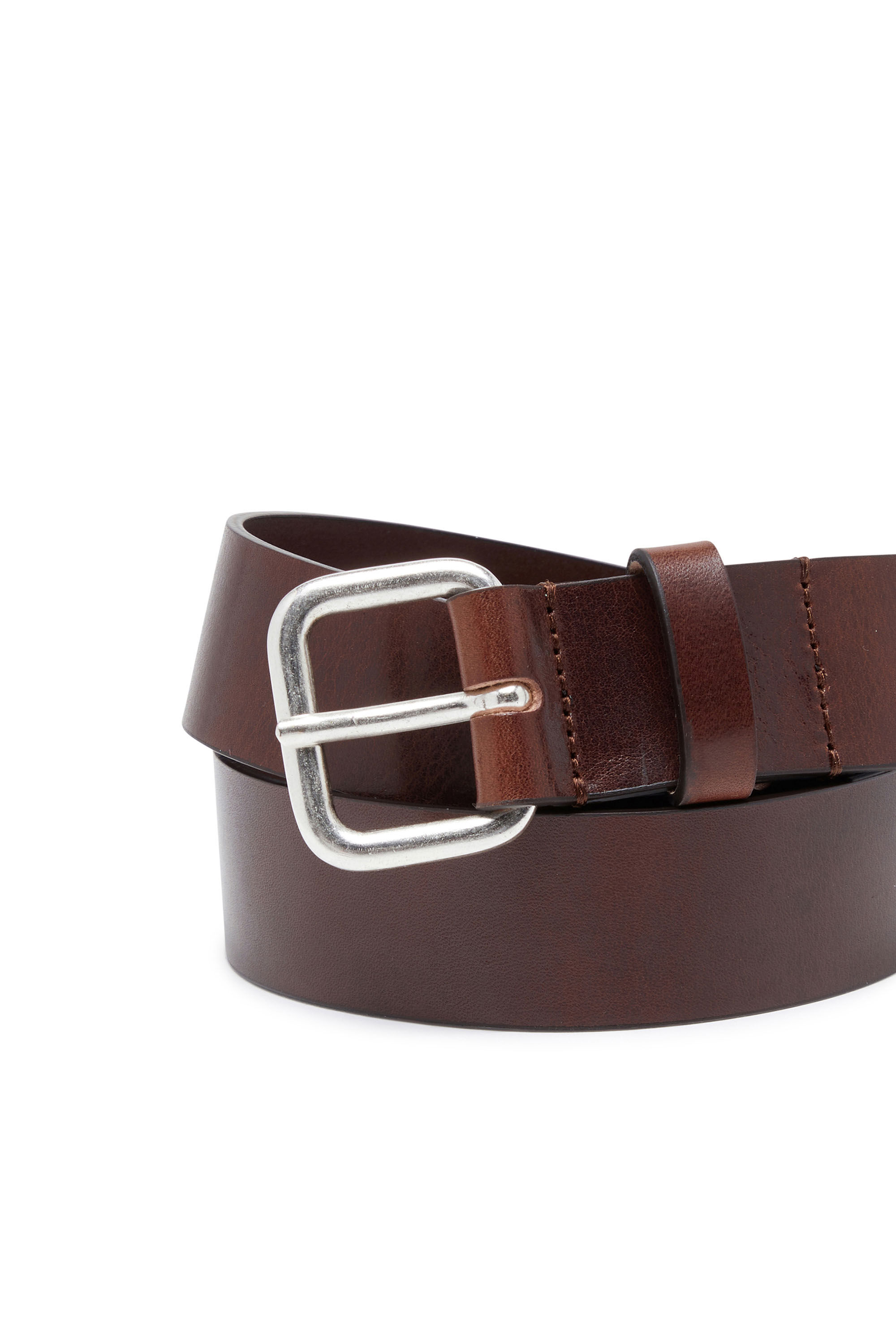 Ceinture homme en cuir avec logo en metal Diesel