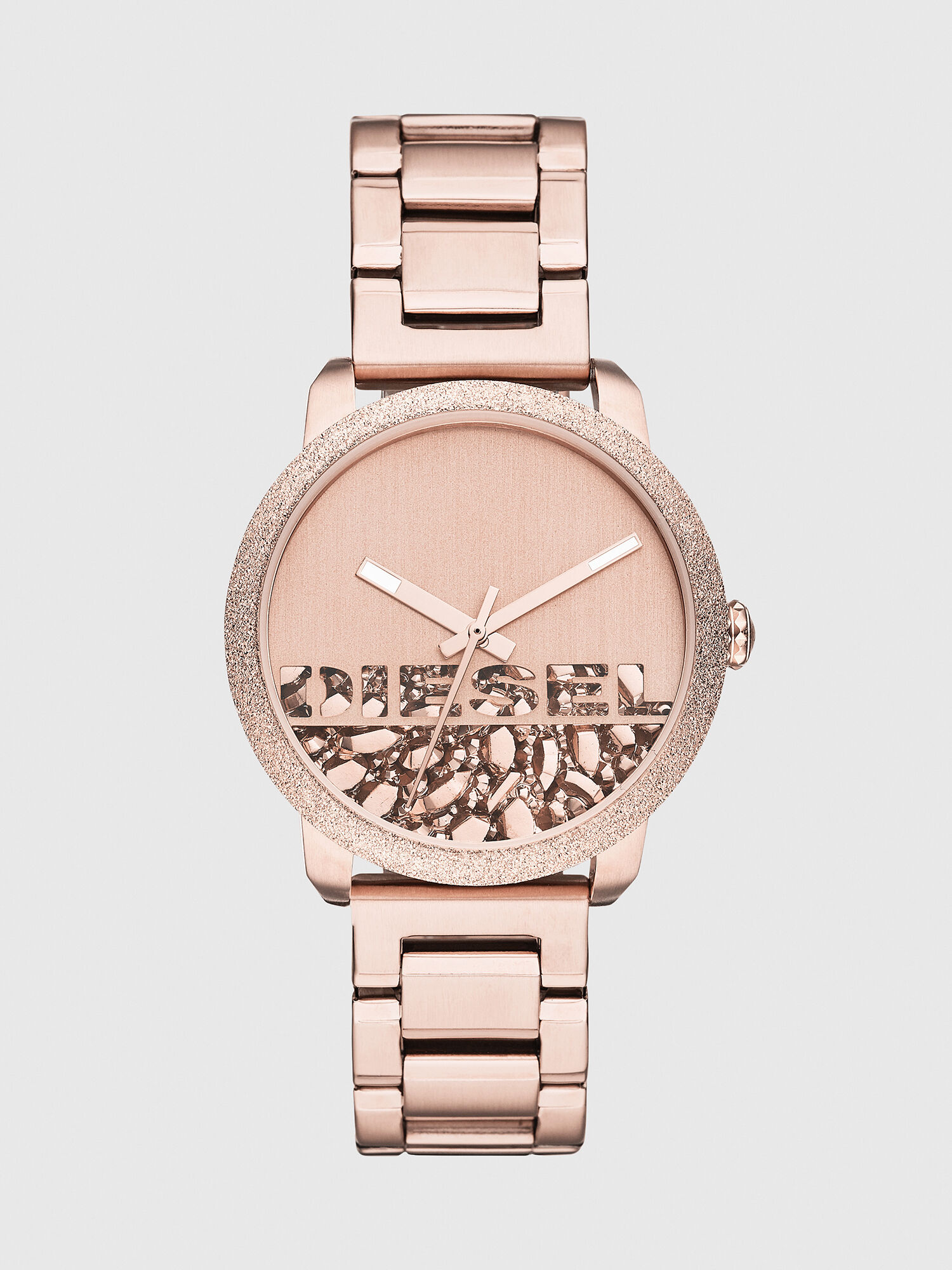 DZ5588 Femme: Flare Rocks montre en acier inoxydable or rose | Diesel