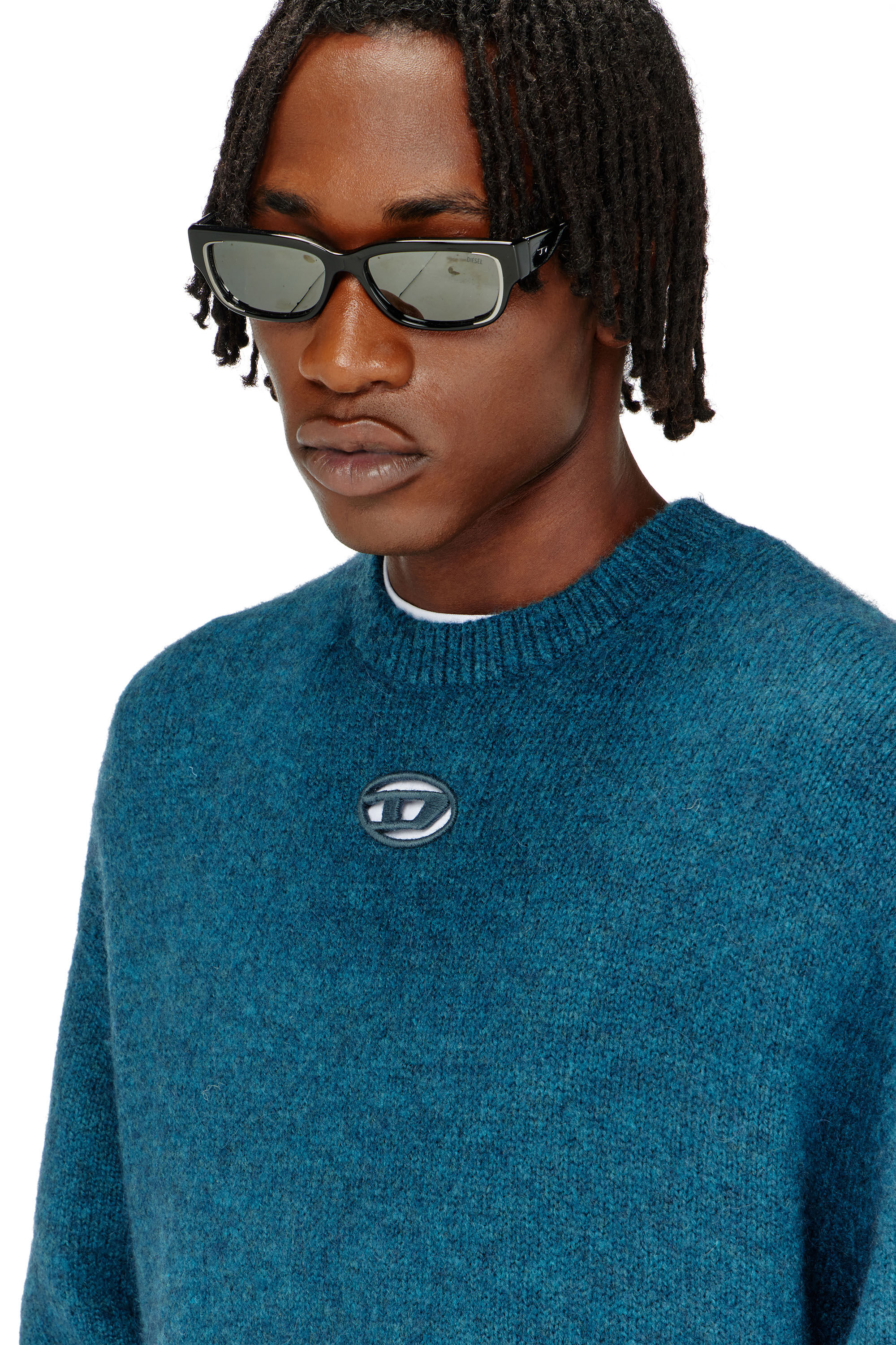 Diesel - K-AREESO, Pull en m&eacute;lange de laine et alpaga Homme in Vert - 5