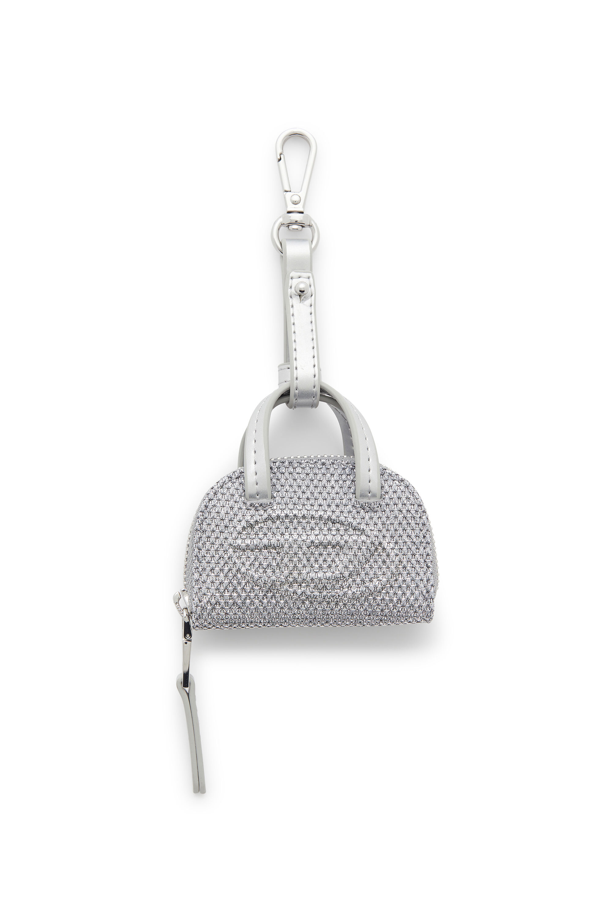 Diesel - 1DR DOME CHARMS, 1DR Dome - Charm en tissu Lurex Femme in Gris argent&eacute; - 1