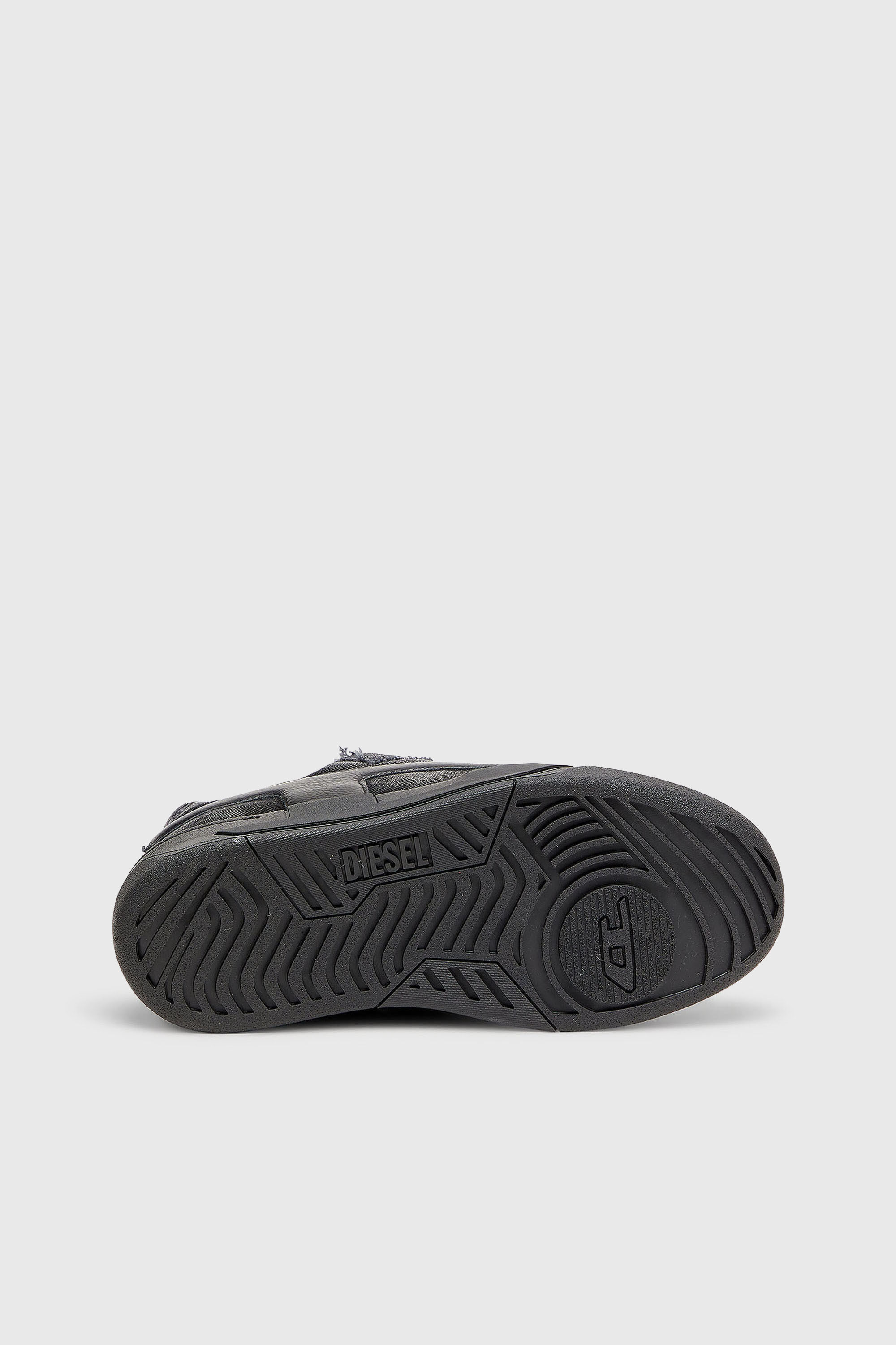 Diesel - S-D-OLLIE LOW, S-D-Ollie - Sneakers en denim effiloch&eacute; et cuir Homme in Noir - 5
